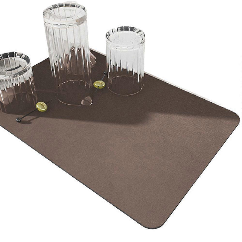Draining mat with microfiber dishwashing mat and 100% rubber backing for efficient use
