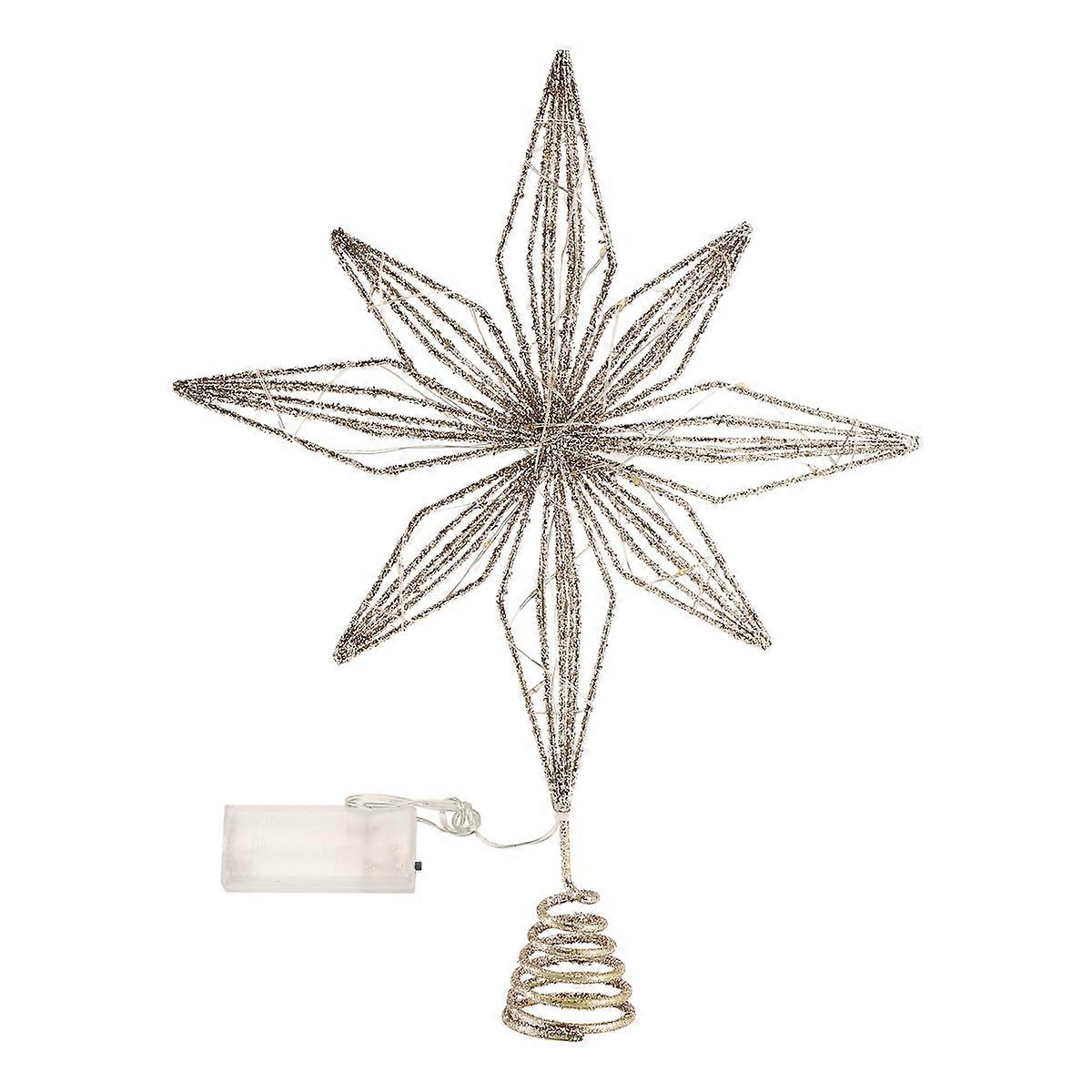 Christmas Tree Toppers Star Lamp for Eight-Pointed Star Tree,Champagne Gold