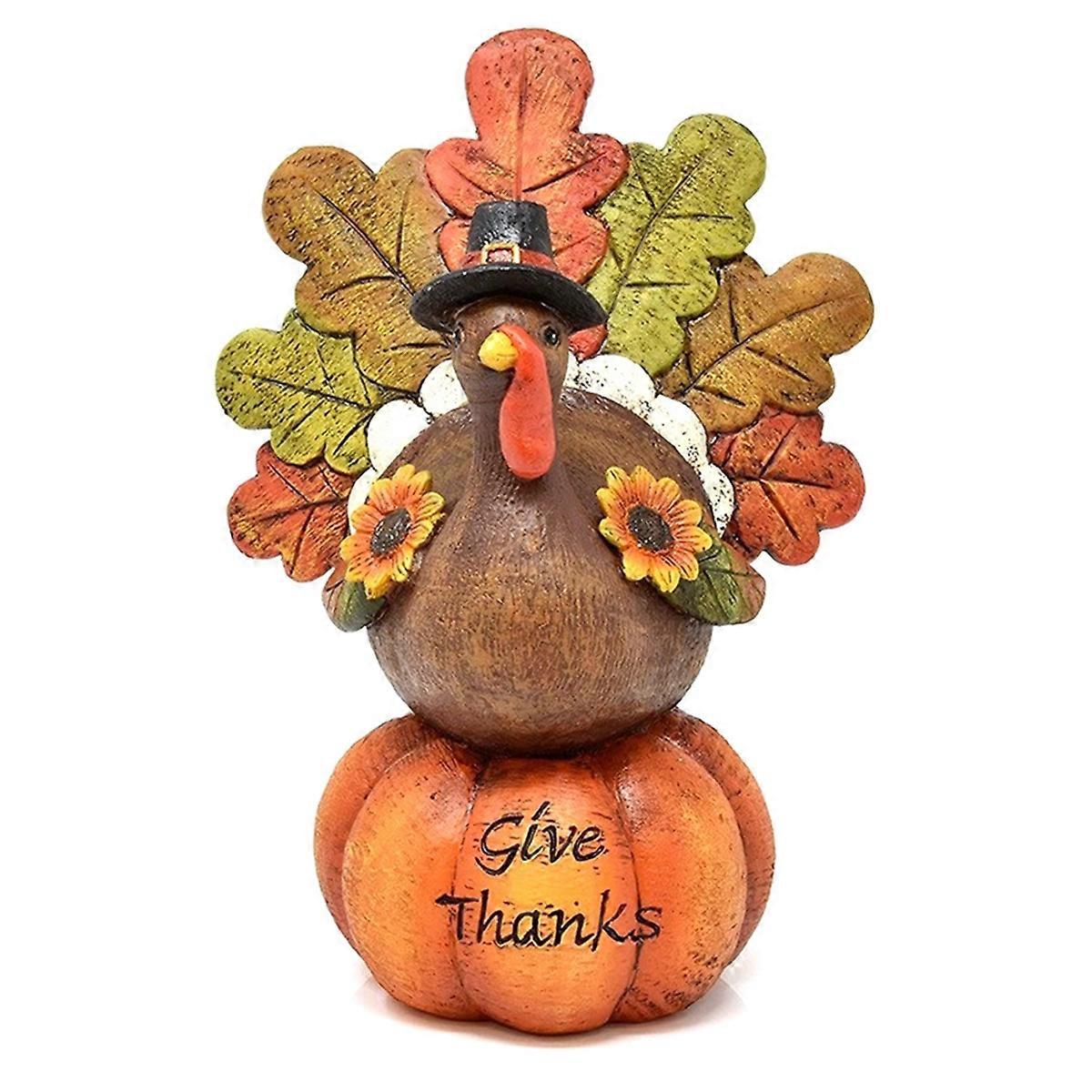 Mini Small Pumpkin Turkey Sculpture, Thanksgiving Table Decor