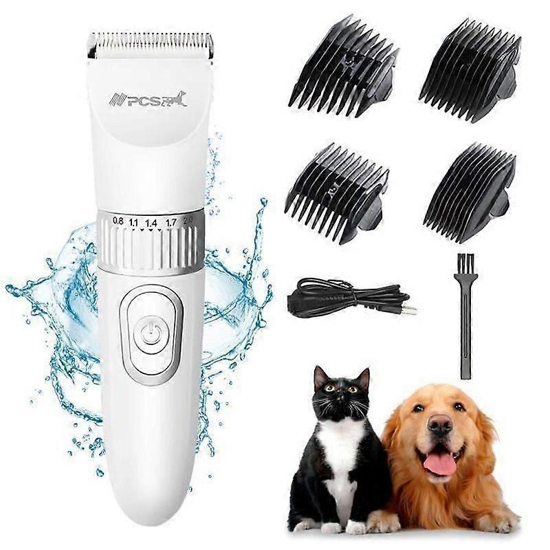 Dog Cat Clippers - Cordless Quiet Beauty Scissors - for Long and Short Hair - USB Charging - White