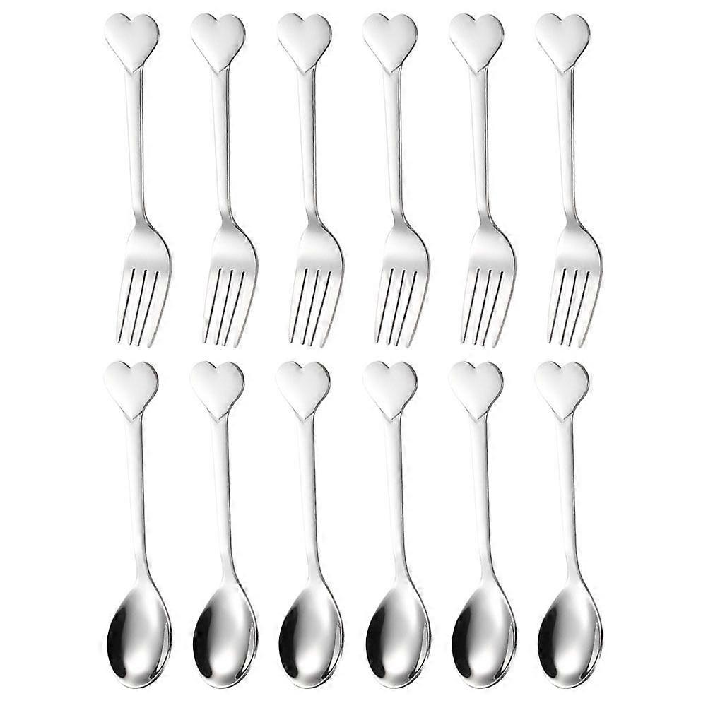 1 Set of Delicate Dessert Spoon Reusable Salad Fork Multi-function Appetizer Fork