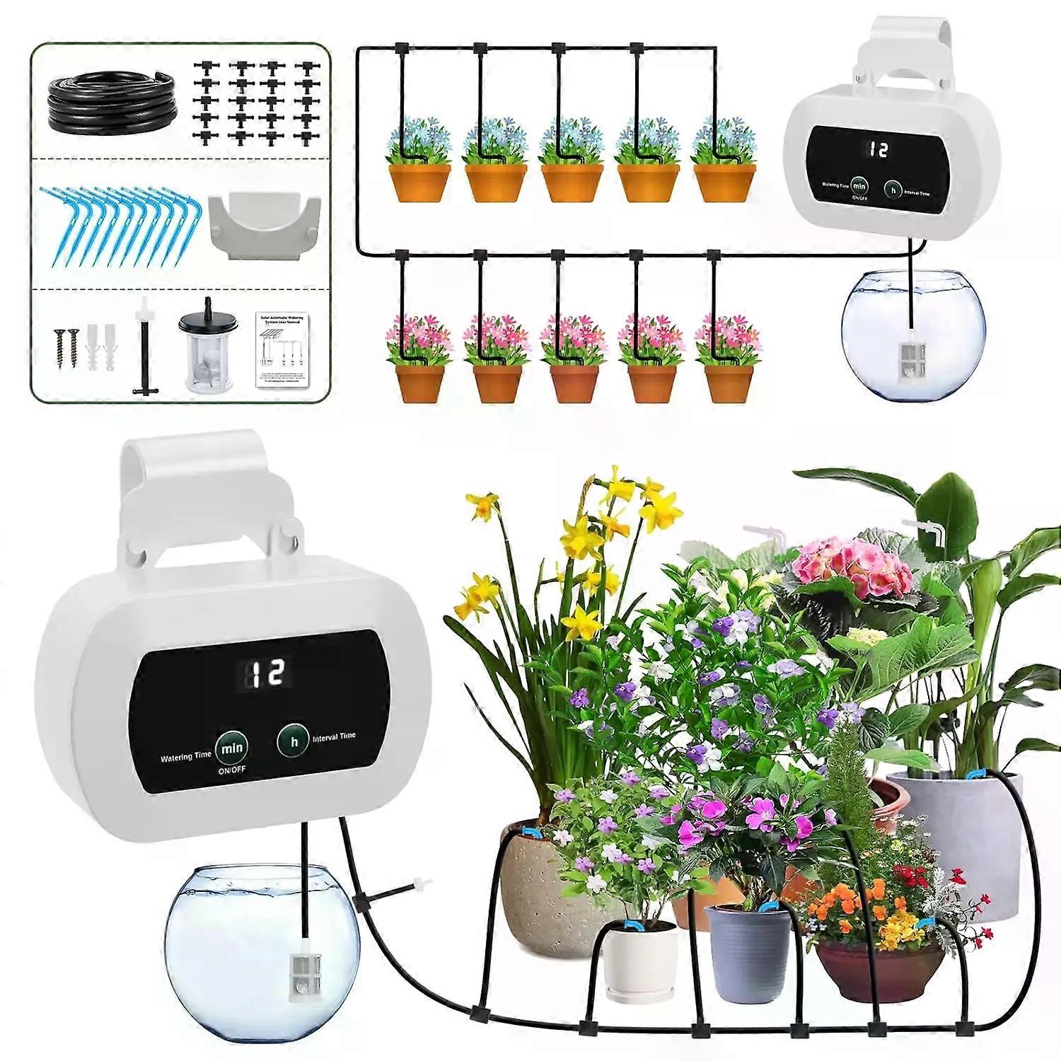 USB drip irrigation system automatic watering system with custom schedule watering timer for potted plants indoor watering