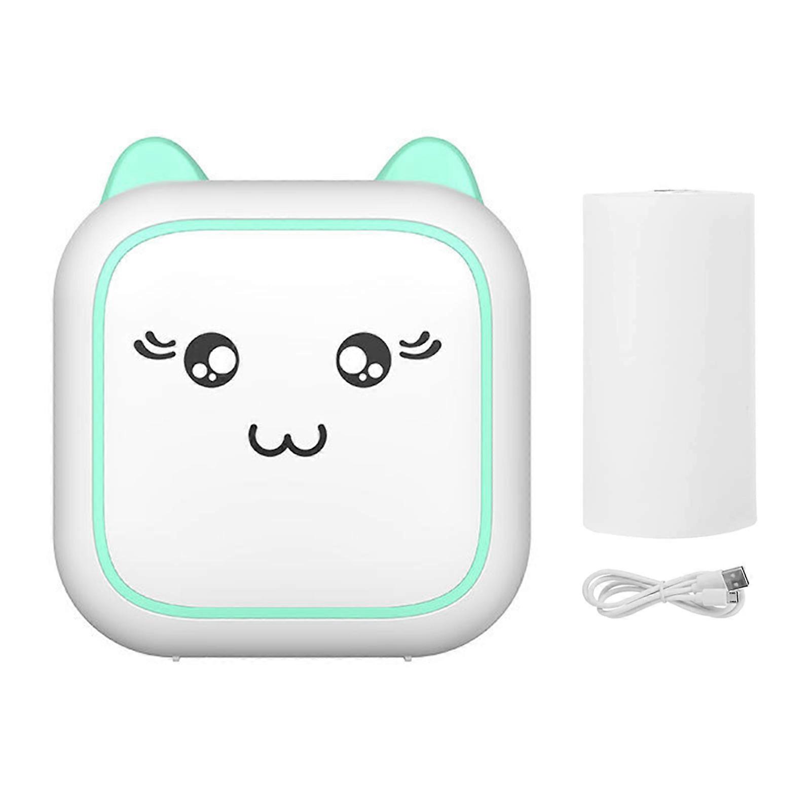 Mini Printer Portable Bluetooth-compatible Wireless Label Thermal Portable Printers Stickers Paper Wireless Printers  Green