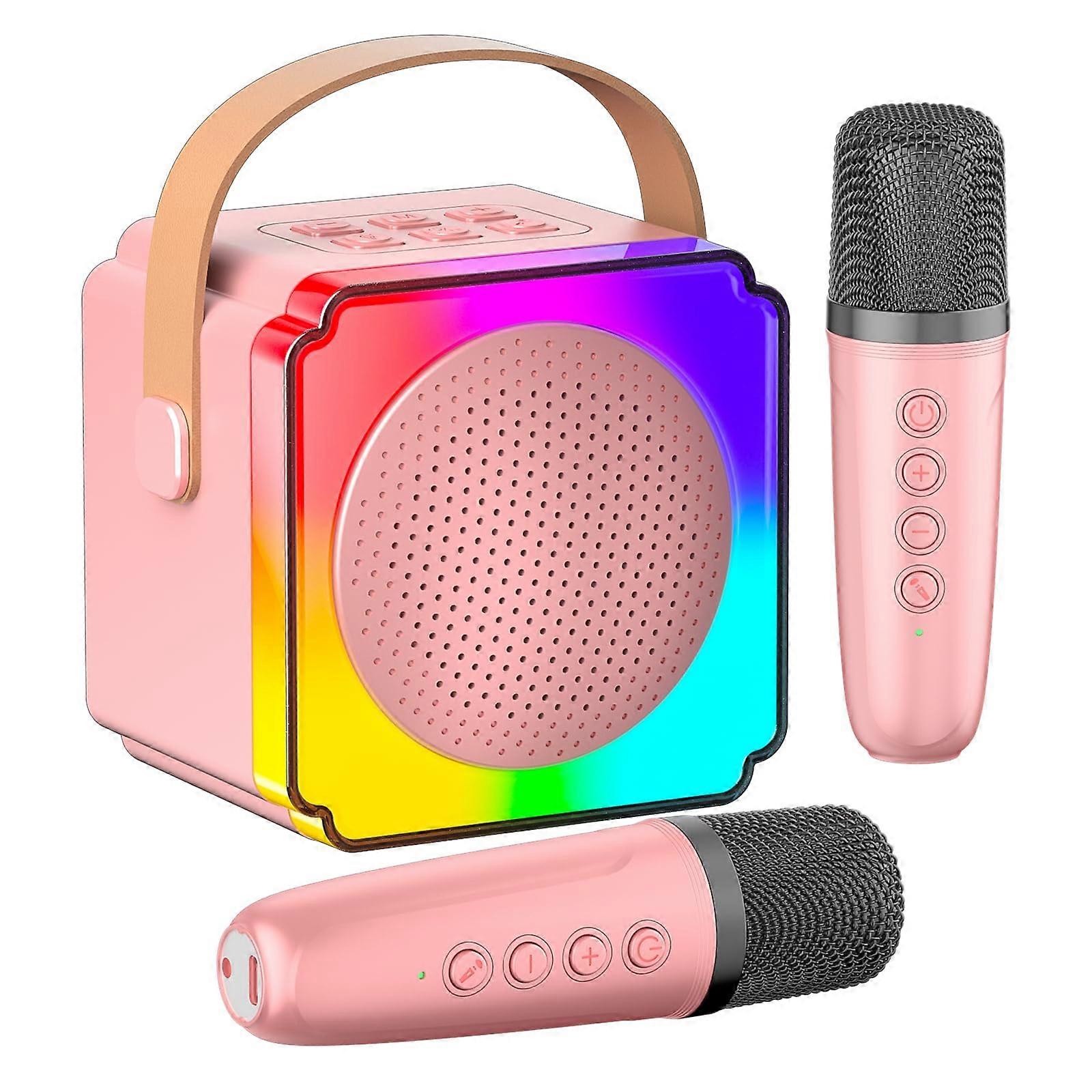Mini Karaoke Machine for Kids - Portable Bluetooth Speaker with 2 Wireless Microphones for Ages 3-12, Ideal Christmas and Birthday Gift