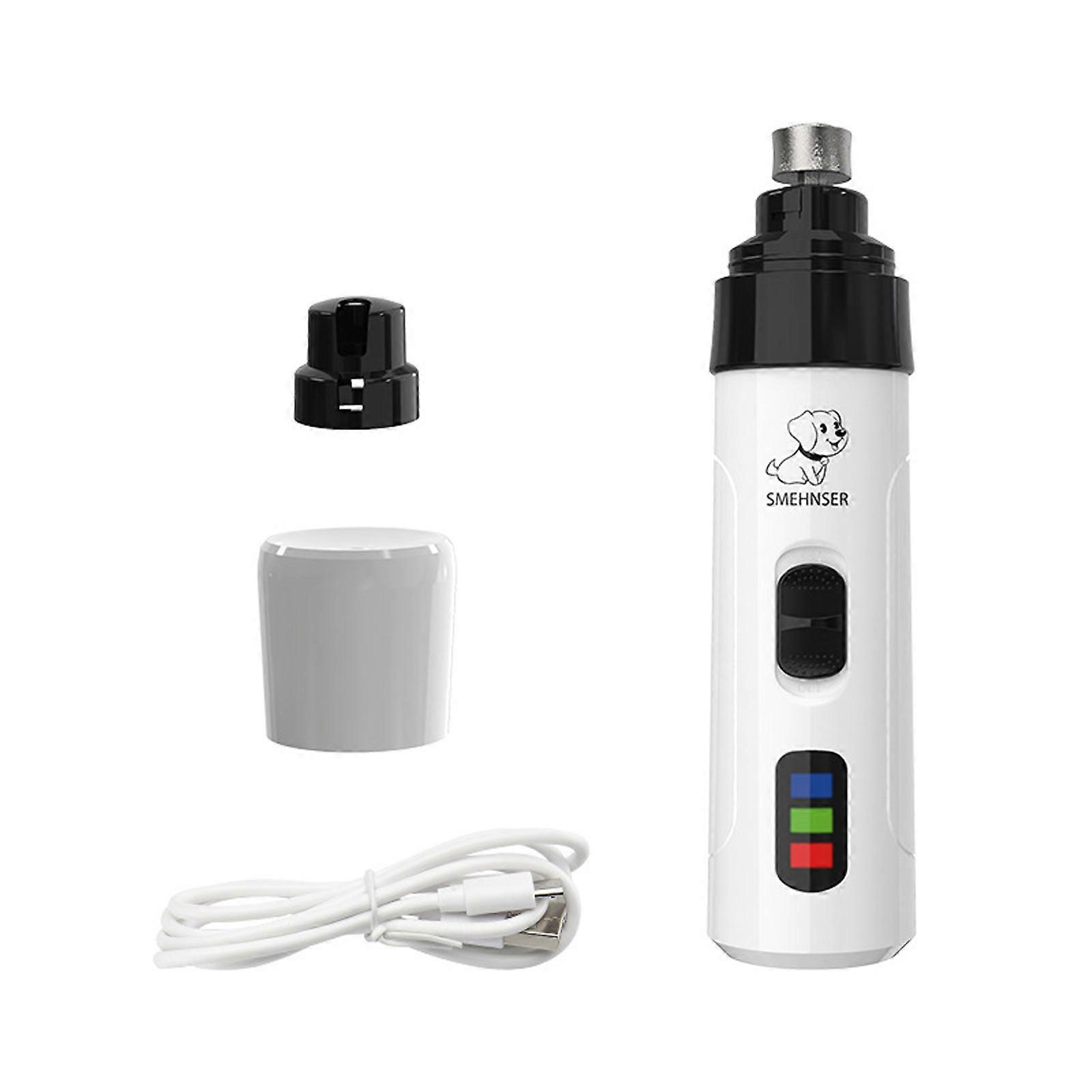 Quite Low Noise Dog Nail Grinder with LED Light Paw Grooming and Smoothing Ultra-Powerful 2-Speed Nail Trimmer