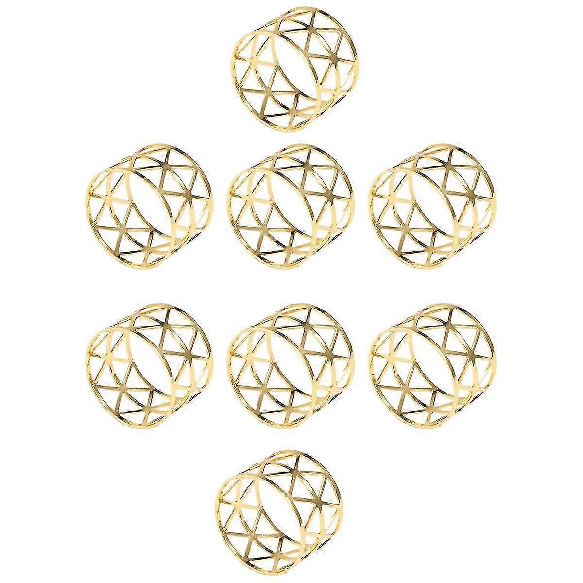 8 Pcs of Round Mesh Napkin Ring Holder, Table Set Suitable for Casual or formal Occasions and Weddin