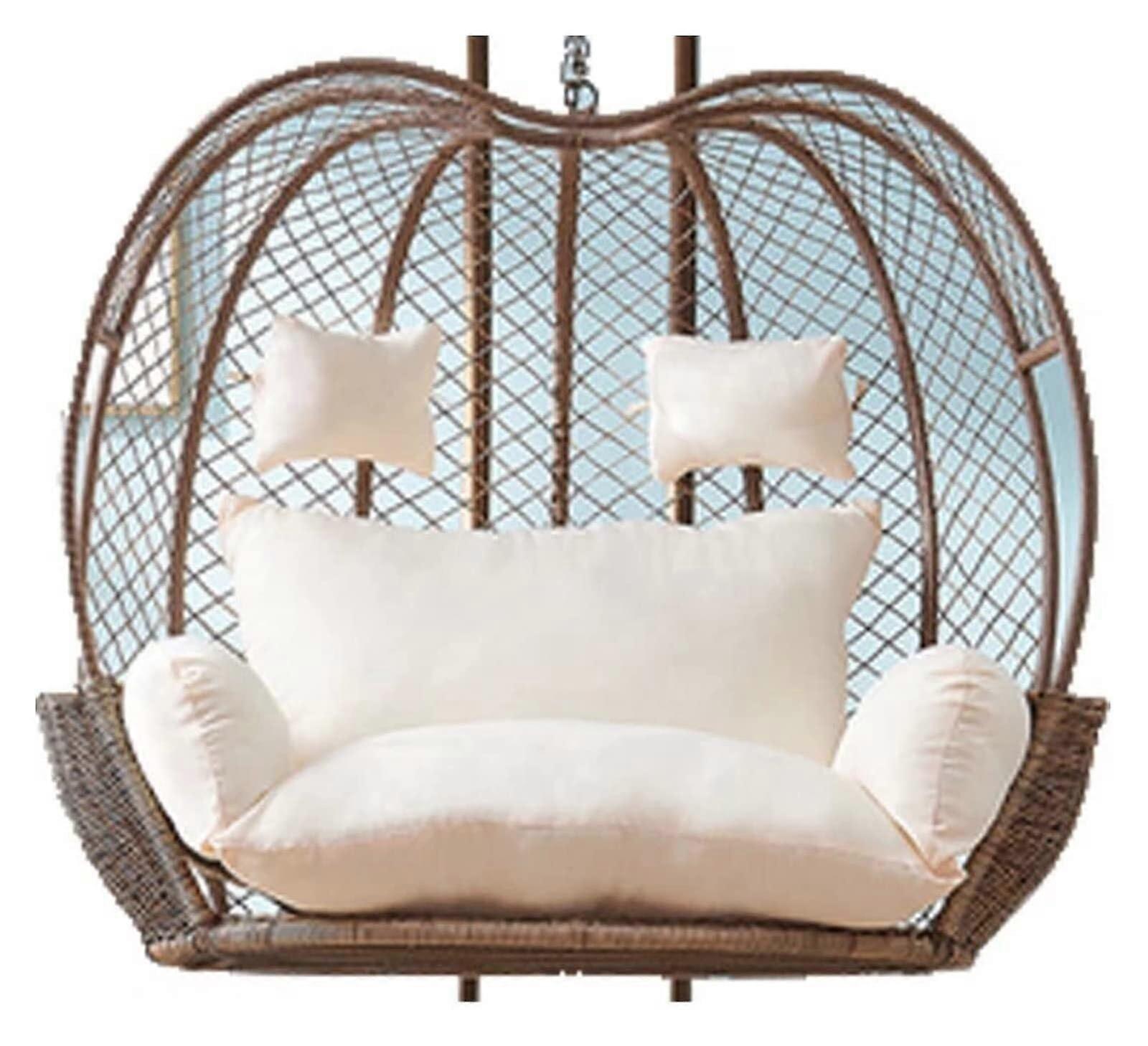 2人掛けエッグチェアスイングクッションセット、洗える、厚手、2人に最適