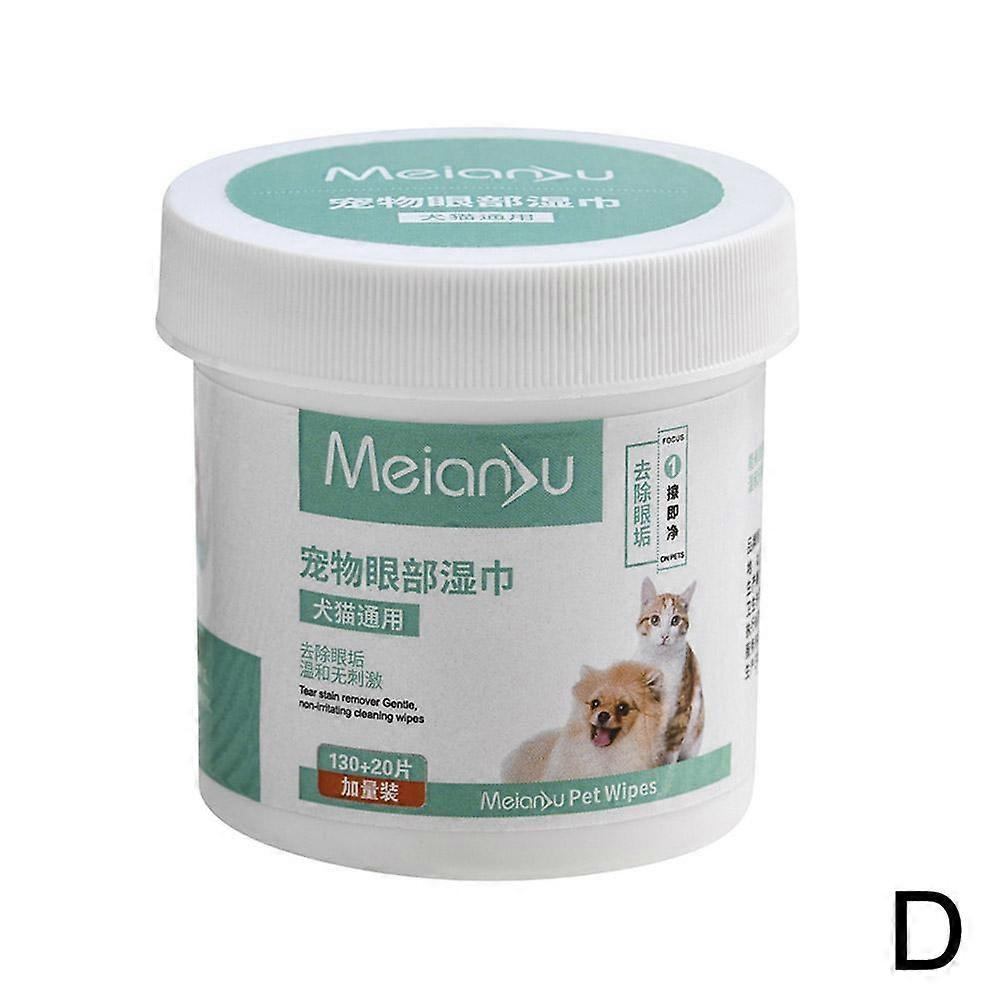 Eye Cleaner 150 Pieces (D)$Cat Eye and Ear Wet Wipes for Cats and Dogs Pet Eye Mucus Wipes Eye Cleaner 150 Pieces Canned Wet Wipes