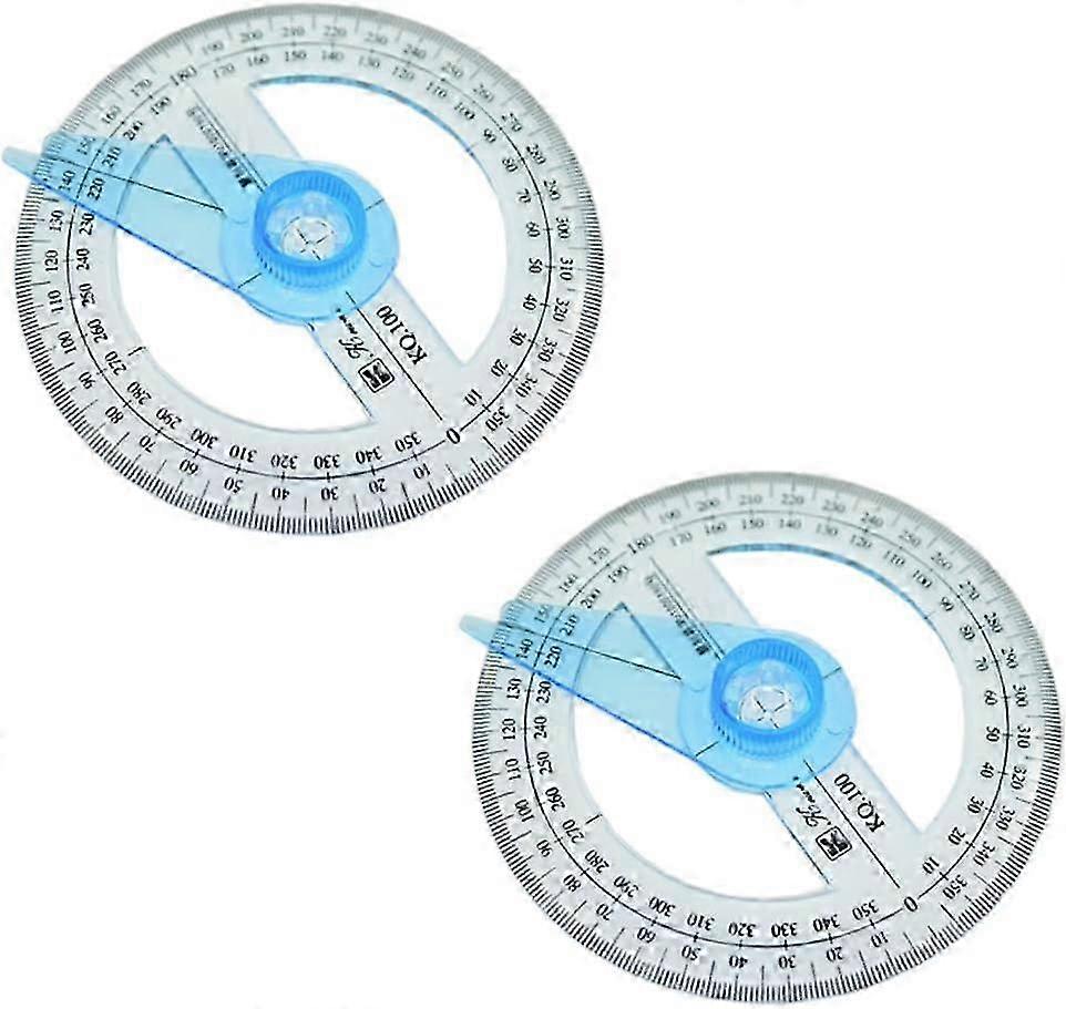 2-Pack 360° Plastic Protractor with Swing Arm