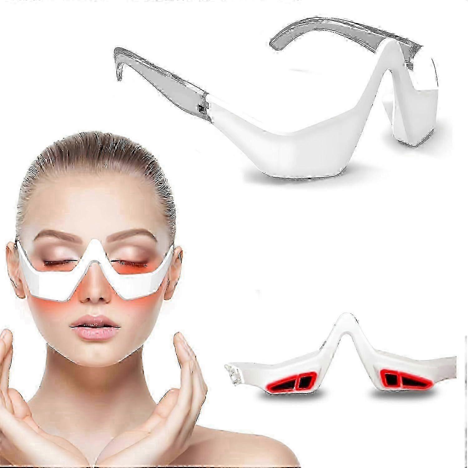 2025 Latest Model Under Eyes Red Light Therapy Massager Glasses, Microcurrent