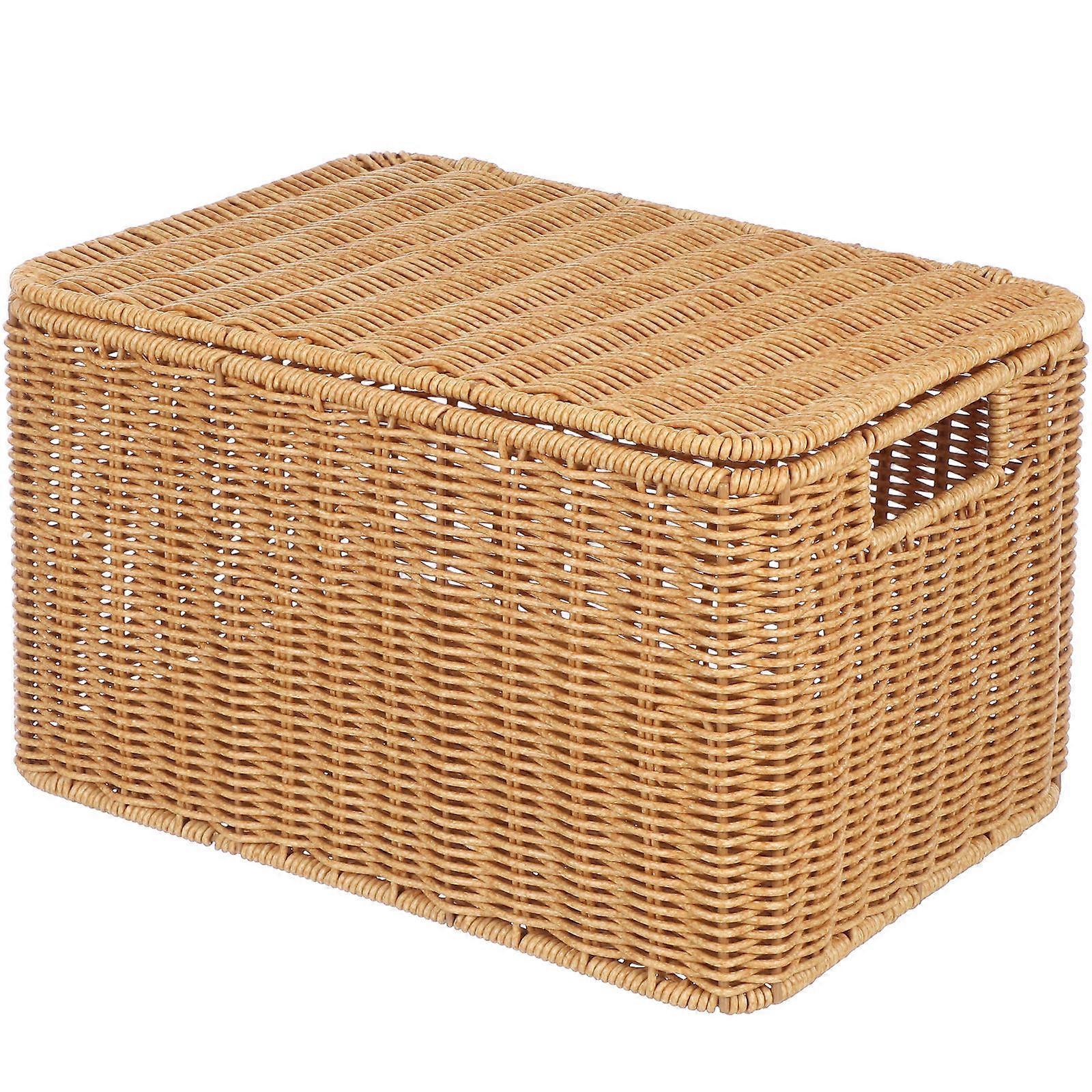 Storage Basket Decorative Storage Basket with Lid for Clothing