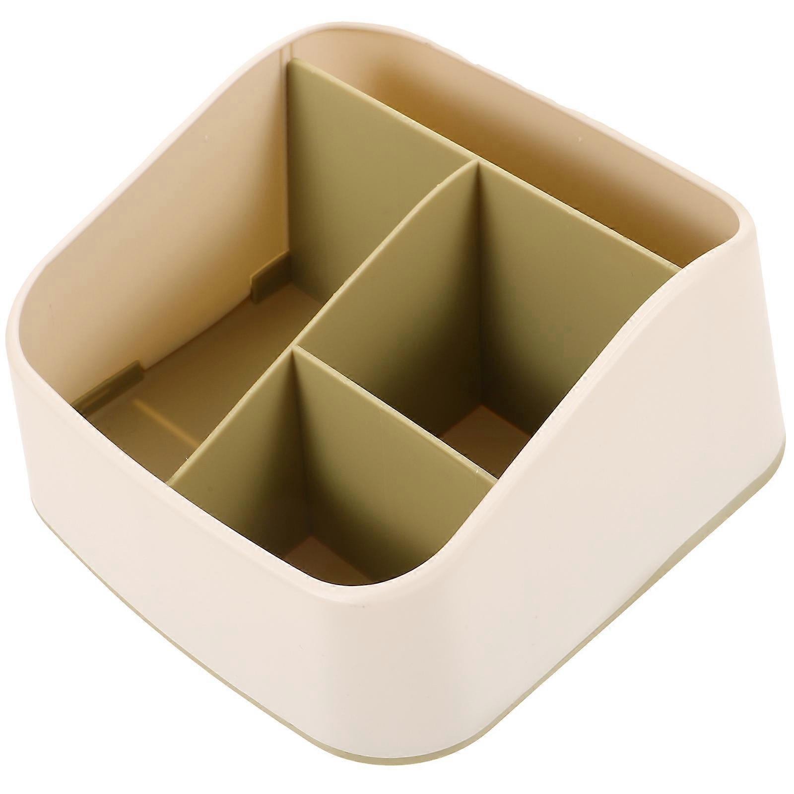 MultiFunction Desk Organizer Household Table Organizer Stationery Storage Square Shape PP Material 16X13.2X8.5CM 1Set