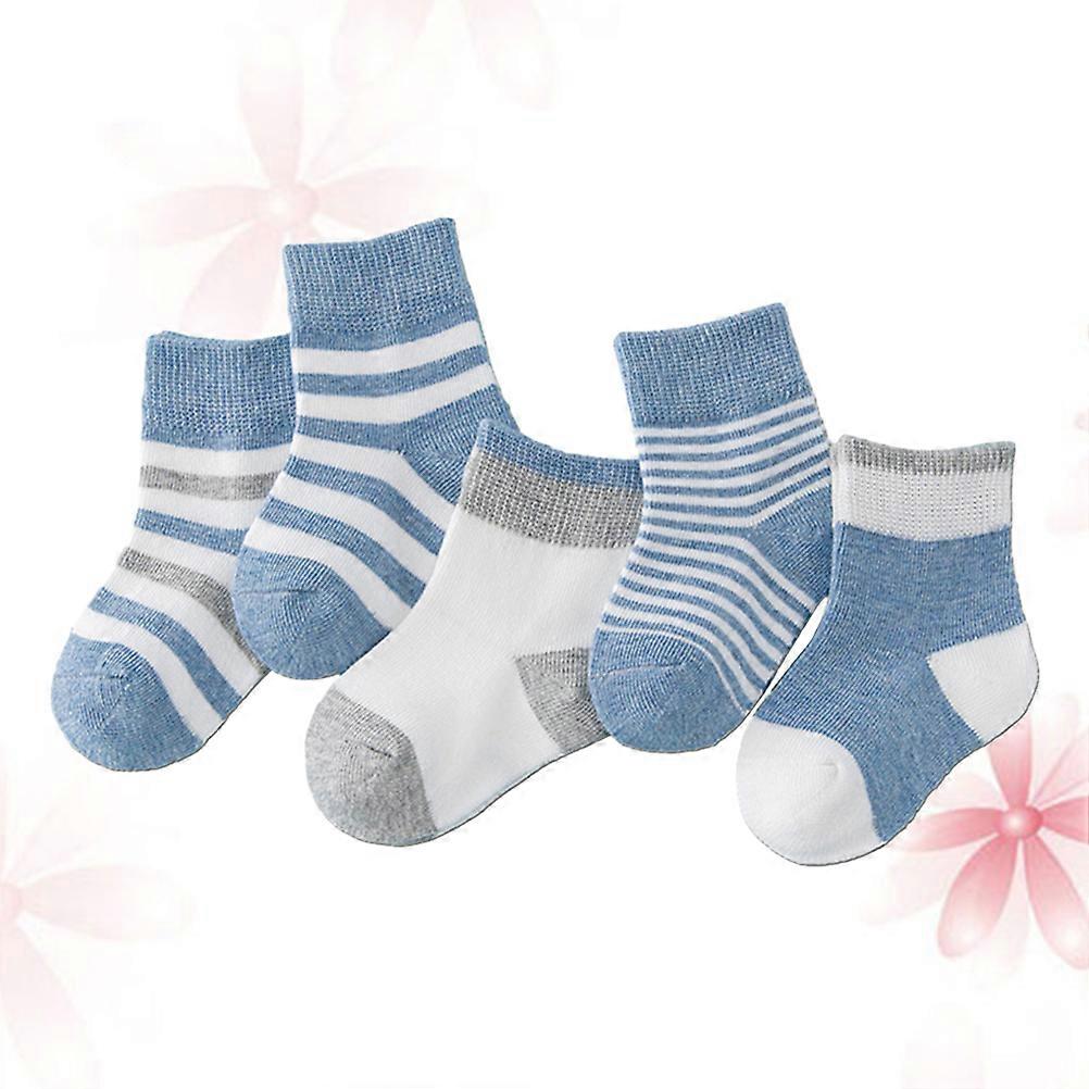 Chaussettes Enfants Chaussettes pour bébés et tout-petits Chaussettes pour bébés garçons Non-miss Shaping Blue 5Pairs