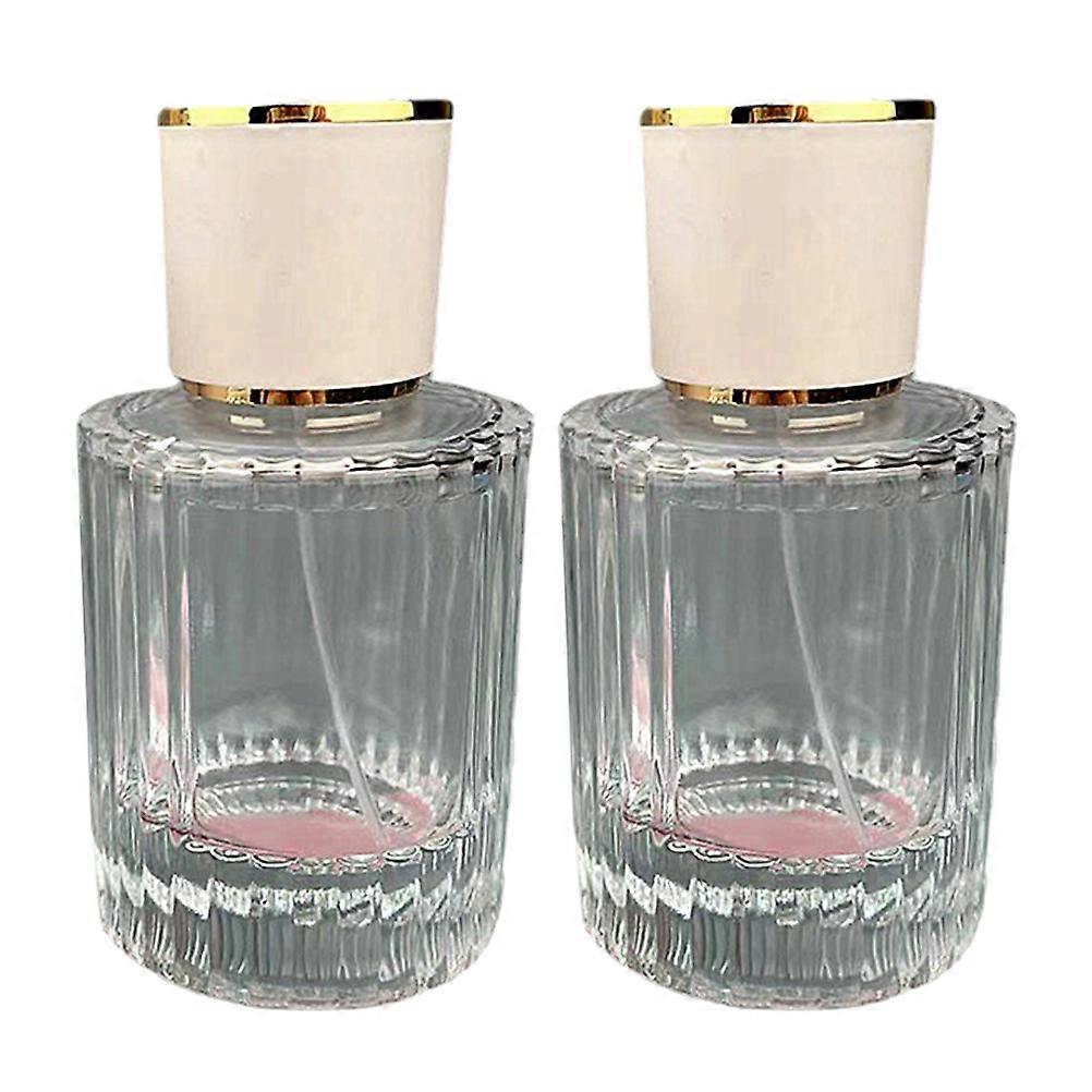 Refillable Glass Perfume Bottles Glass Storage Bottle Colleagues 4.1x4.1cm 30ml Compact Practical 2Pcs
