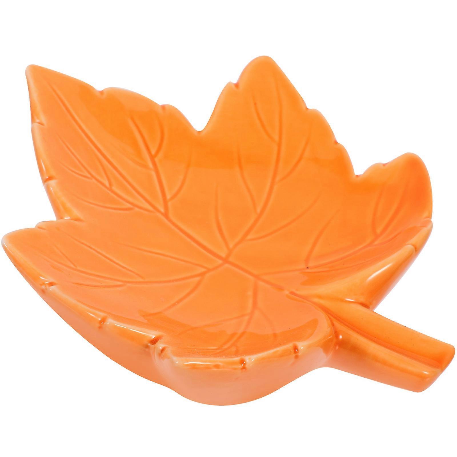 Soap Dish Leaves Keeps Soap Clean Shower Room Use Orange Ceramic 1Set