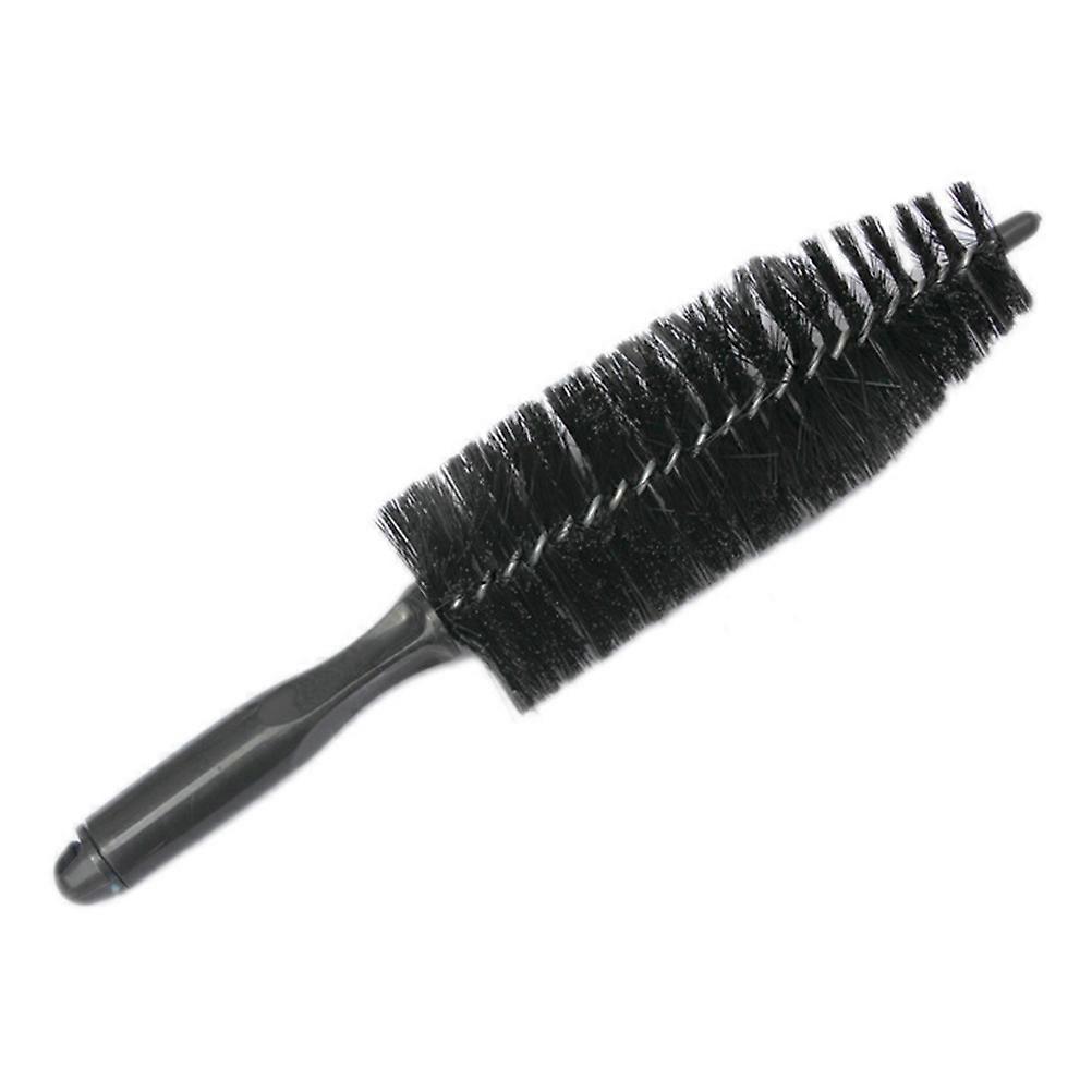 Black Car Wheel Brush with Tapered Design for Tire Rim Cleaning, Ergonomic Handle and Built in Hook for All Vehicle Types