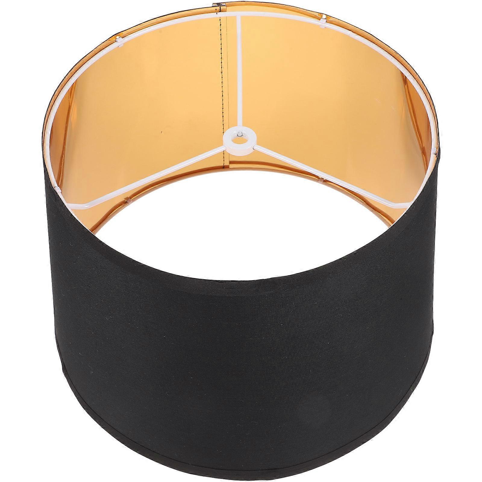 Cloth Lampshade For Table Lamp Dust-Proof Light Diffusion Black 30x25cm 1Set