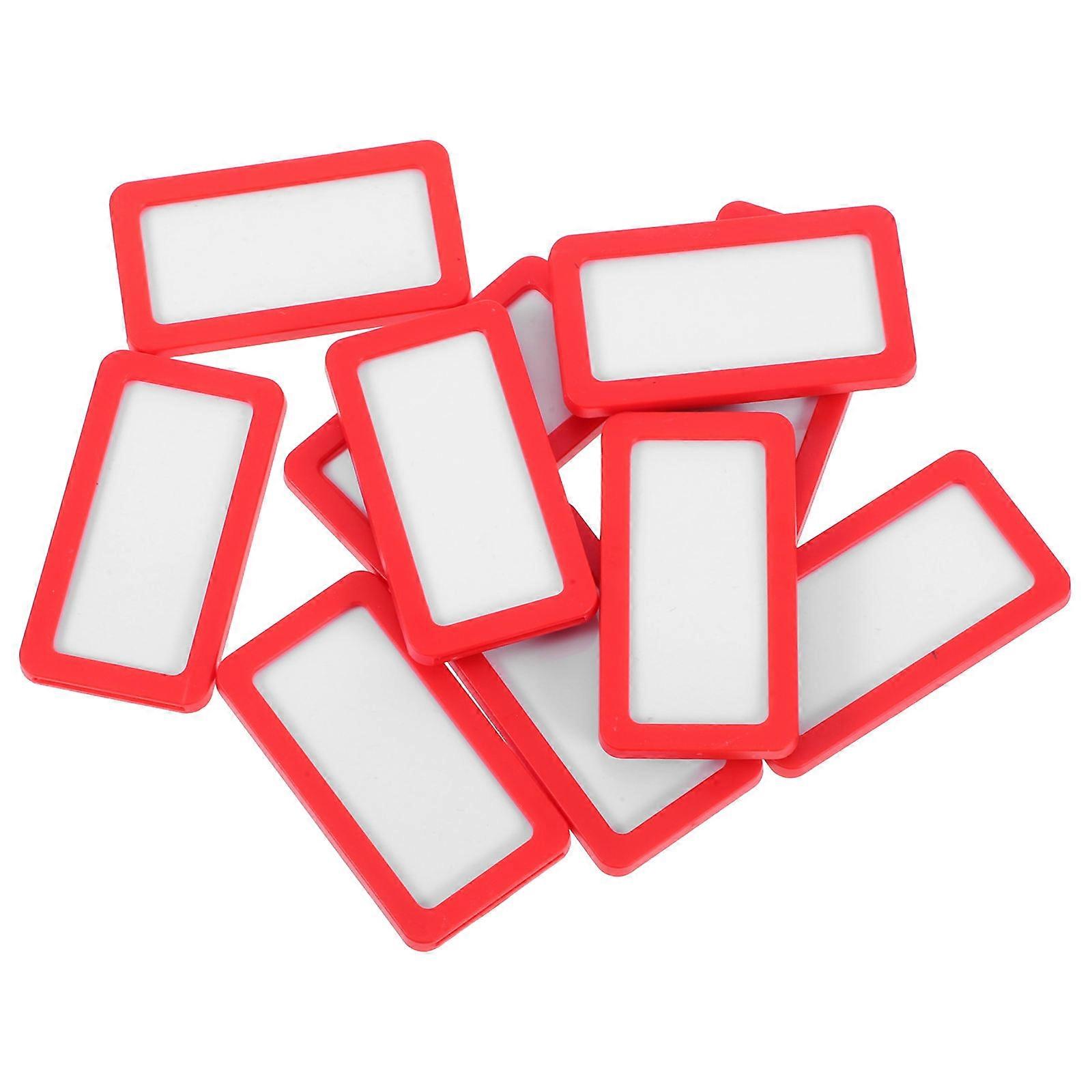 File Cabinet Labels Holders Red 5.10X2.80X0.30CM Magnetic Attachment For Office File Cabinets Business Owners 10Set