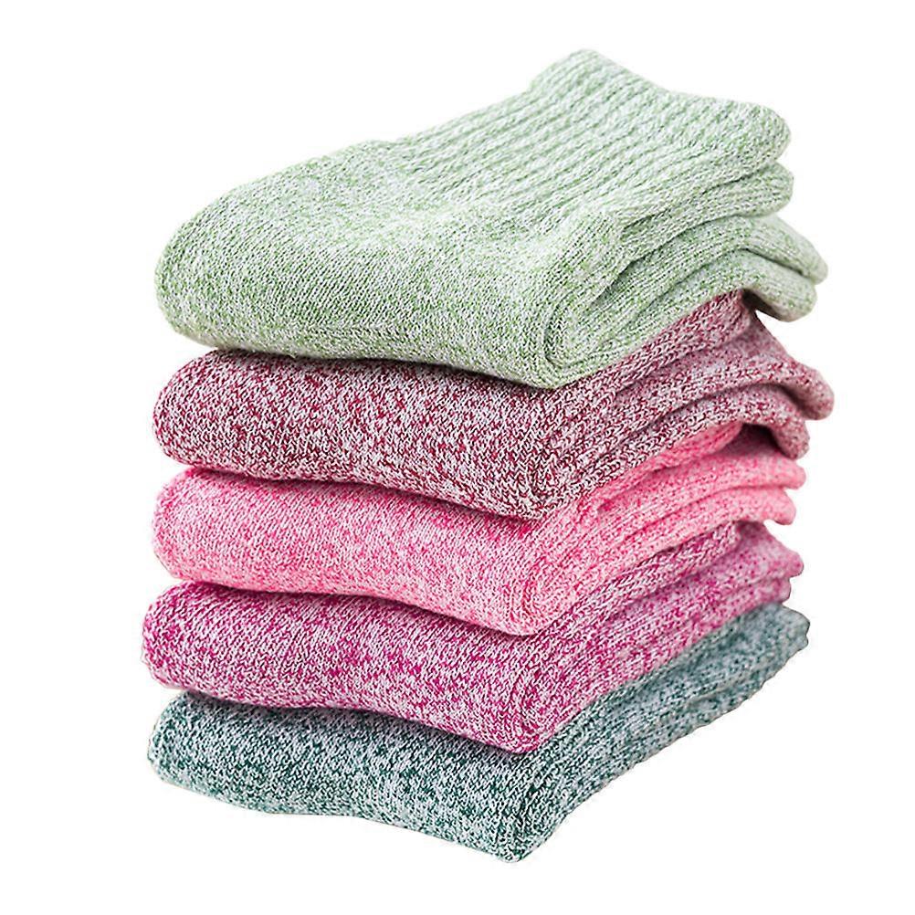 Fashion Ladies Socks Mid Tube Socks with Elasticity for School 5 Pairs