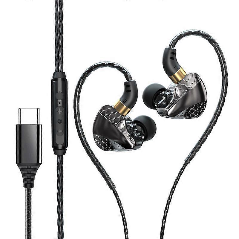 Wired In ear Headphone 9D Music Game Hifi Stereo Sound Headset With Type-C Interface
