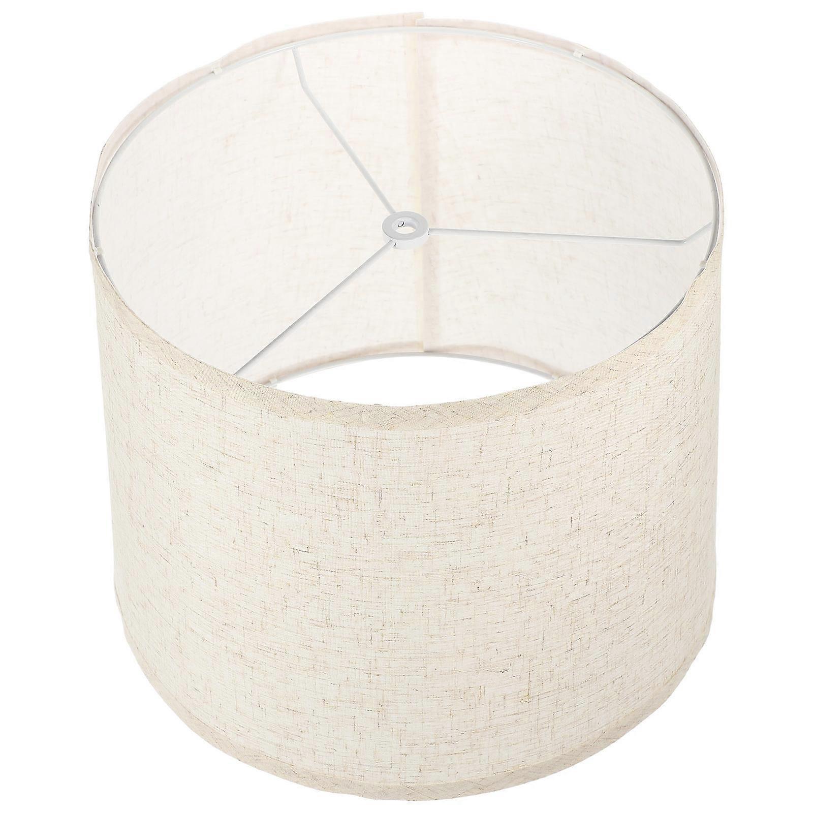 Light Cover Round Linen Lampshade With Iron Frame Gentle Lighting For Table Lamp And Ceiling Light 1Pcs