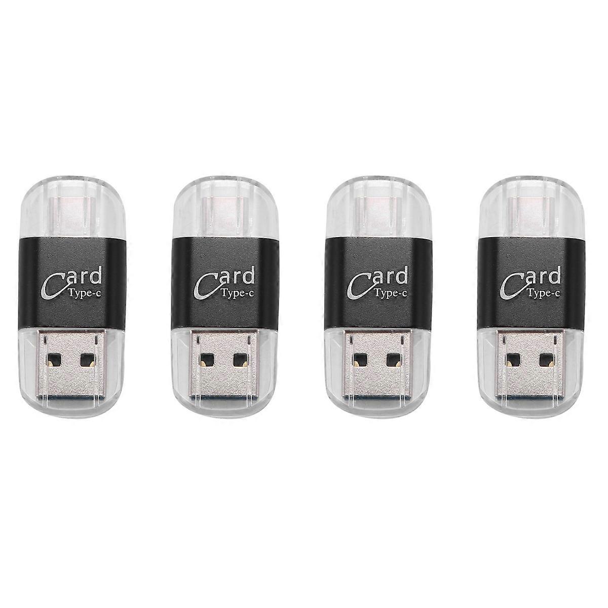 Card Reader Aluminum USB Type C SD/TF Memory Card (Black)