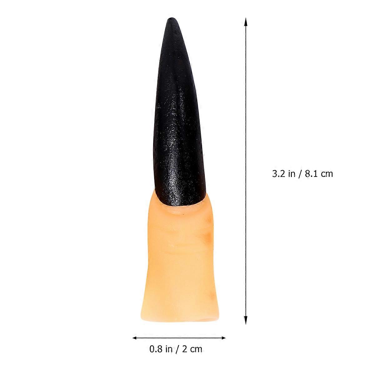 Halloween Toy Fake Finger Nail Props Comfortable to Wear 3 Sets Black Red
