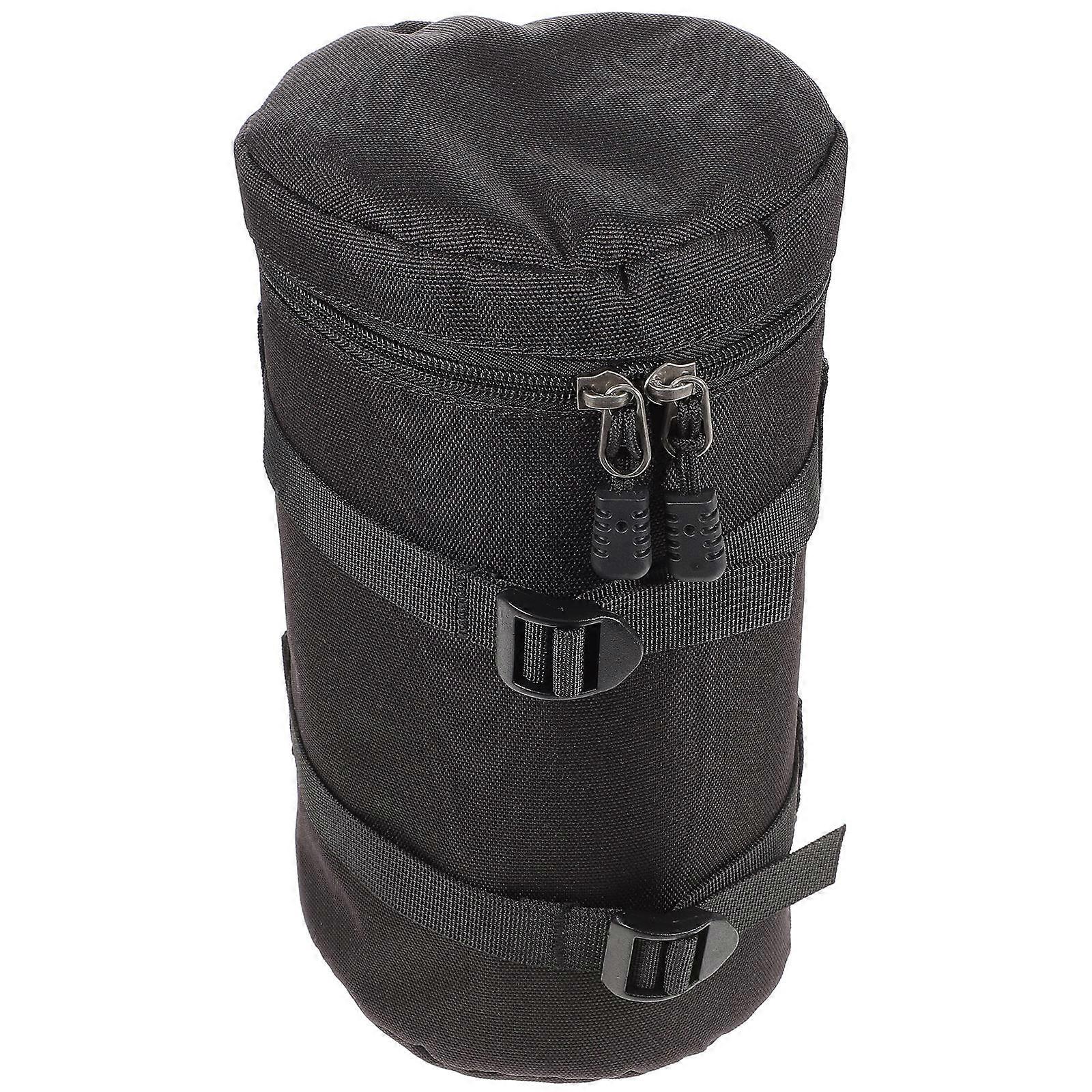 Camera Lens Holder Pouch Shockproof DSLR Bag Durable PU Material for Professional and Hobbyist Photographers Large Storage Easy Carry
