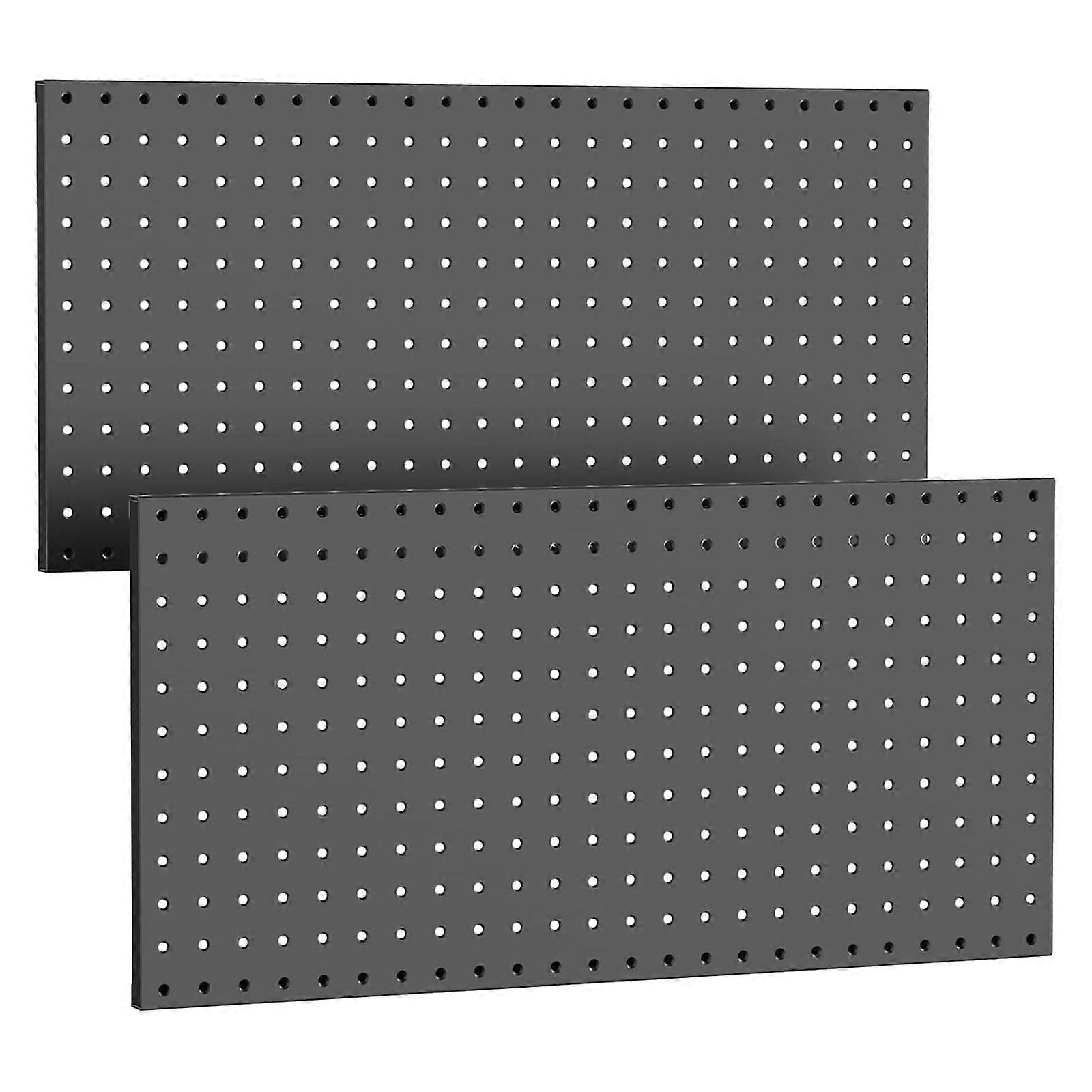 2Pieces Pre Drilled Metal Pegboard Wall Mount Storage Organizers For Tool Storage In Garages Workshops Retail Spaces