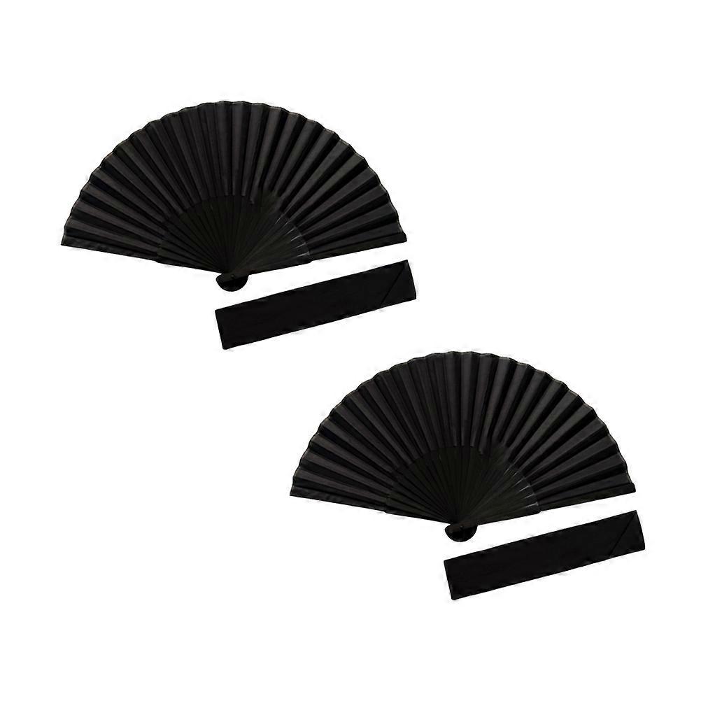 Chinese Folding Fan Handheld Performance Accessory Ladies 38*21cm Heat Dissipation 2 Sets