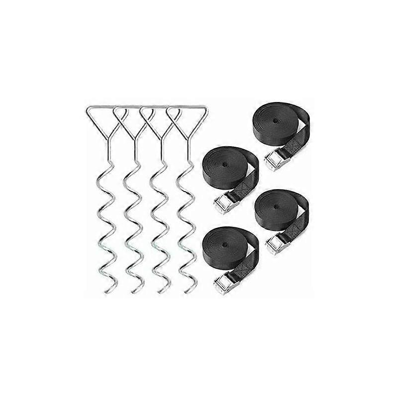 JHTPL Trampoline Anchors Set 4 pcs Trampoline Fixing Spiral Anchors Spikes for Trampoline Swing Gazebo Playhouse