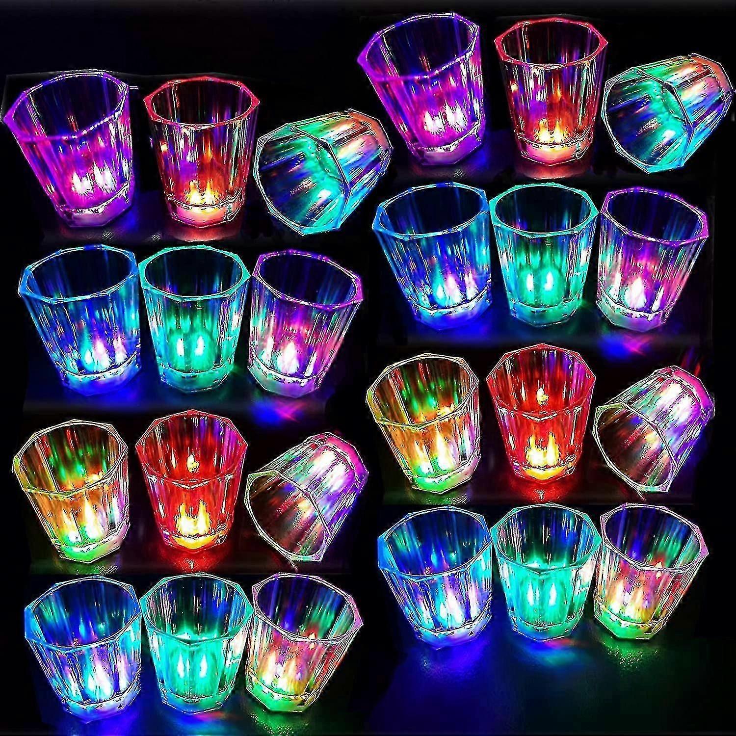 24 LED Lighted Shot Glasses Set for a Glowing Party