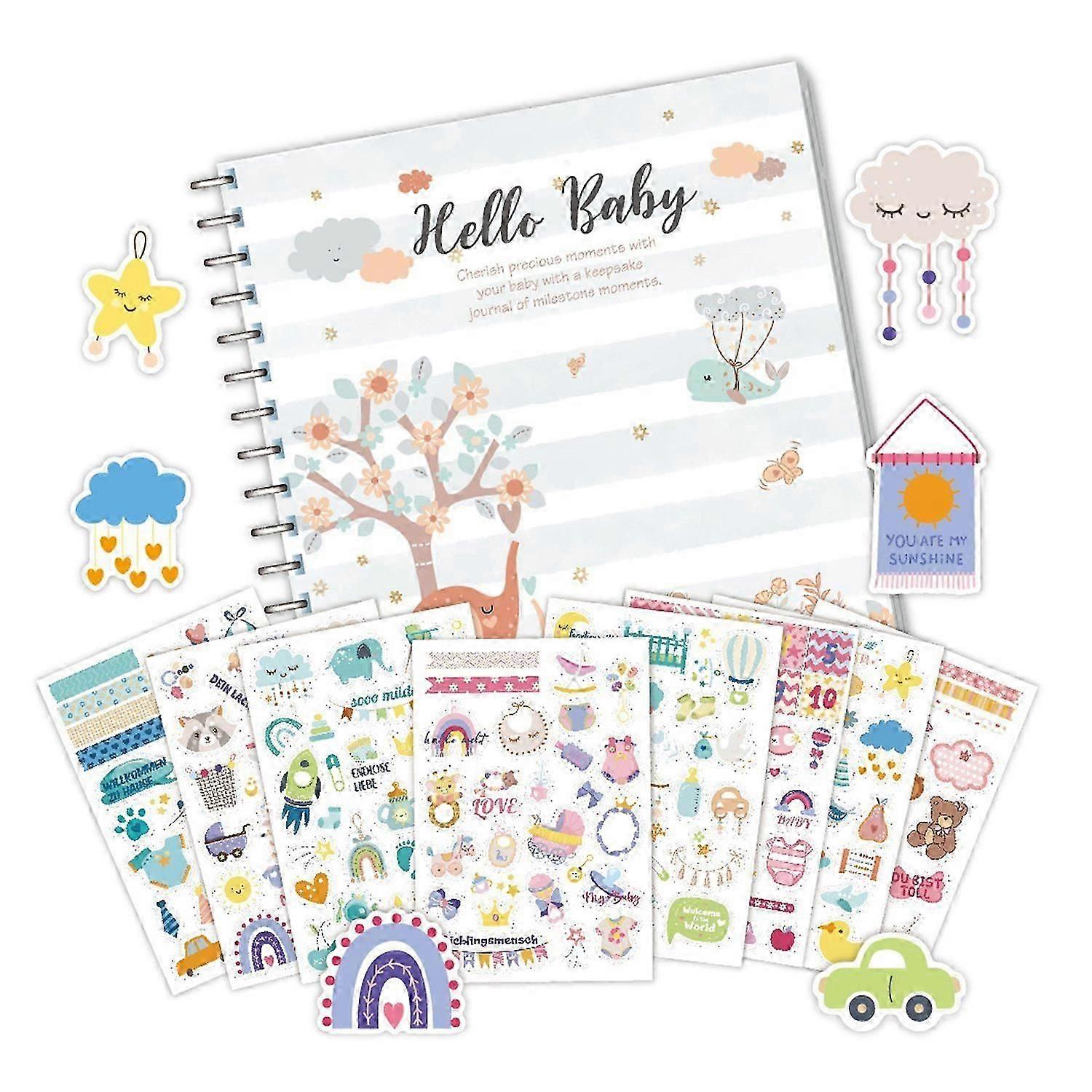 2025 Latest Model Baby Growth Record Book Scrapbook Stickers Story-Like Baby