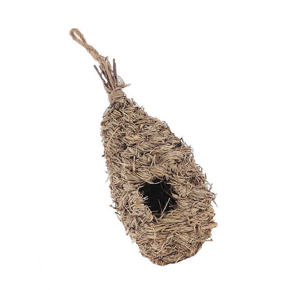 1Pc Handmade Straw Woven Nest Decorative Bird Nest Oval Shaped Bird House
