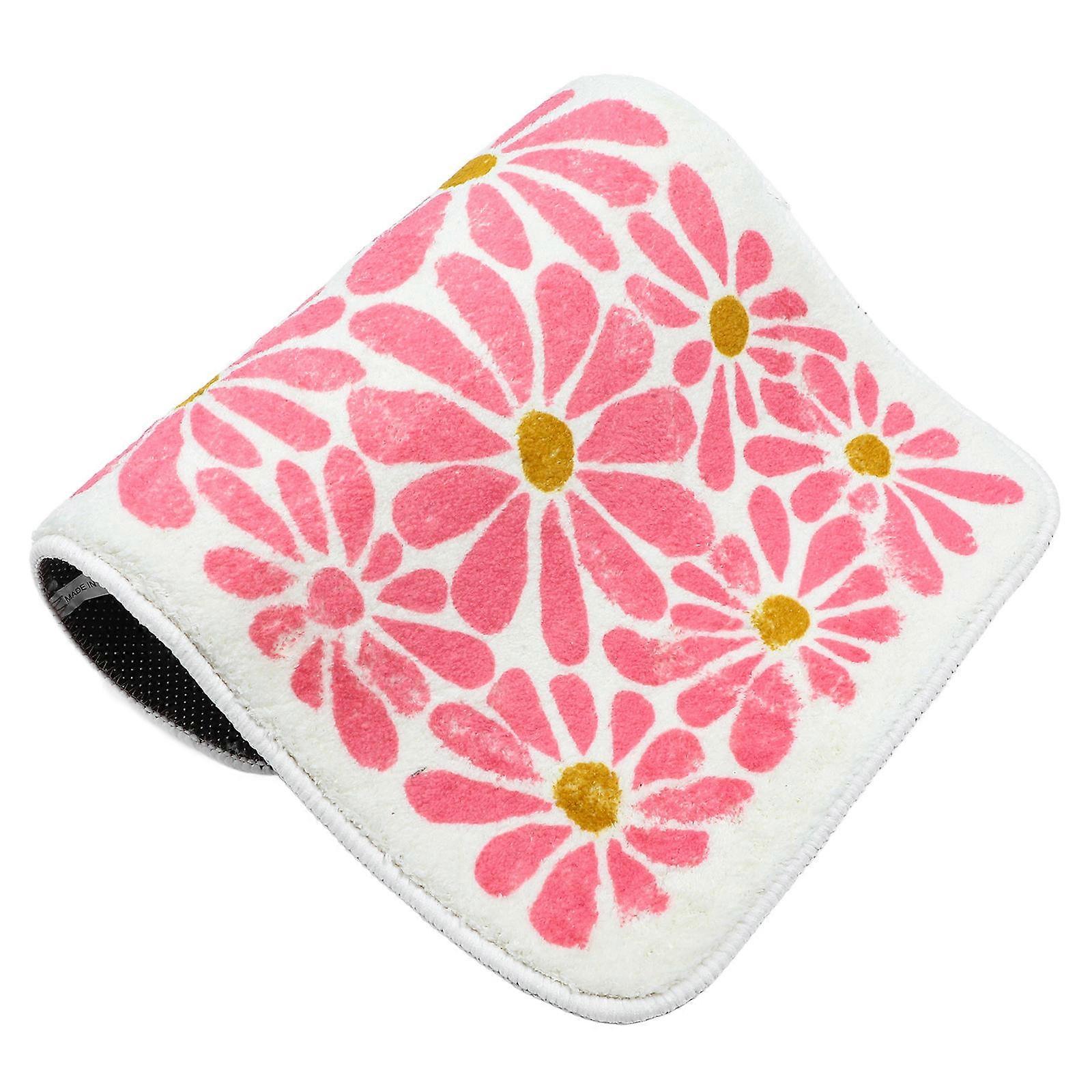 Bath Mats For Bathroom Floor Mat Soft Cozy Polyester Fiber Pink 60.00X40.00X1.40CM Repeat Use 1Set
