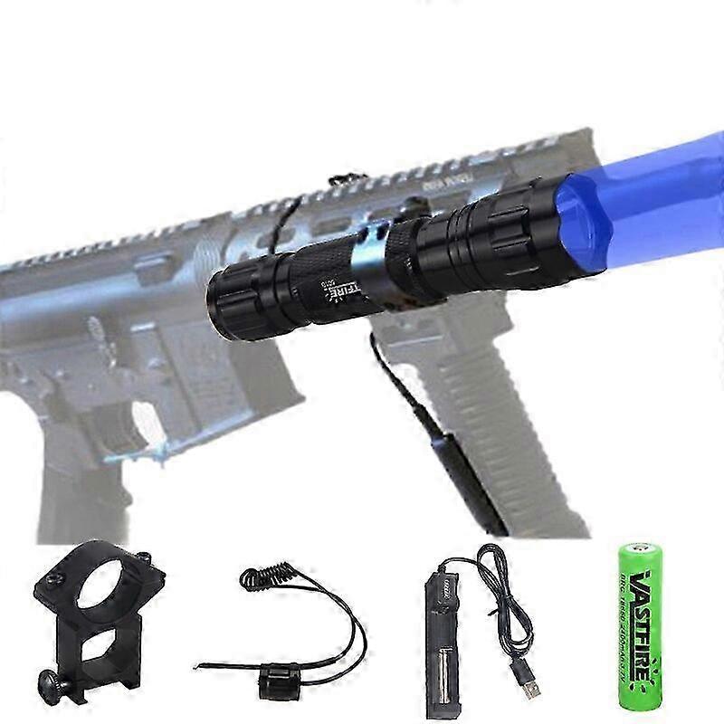 Taktisk Jakt Rifle Lys T6 Led / Q5 Led Lommelykt Med 20mm Weaver Rail Mount Lommelykt