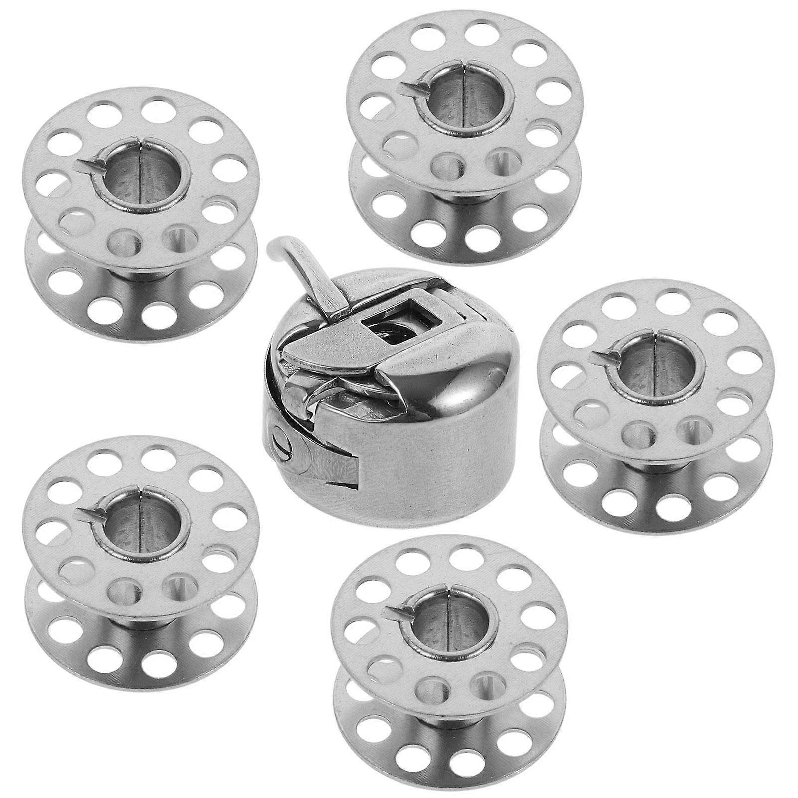Bobbin Sewing Machines Metal Sewing Machine Bobbin Case with Bobbins Kit Industrial Projects Quick Sewing 1Set