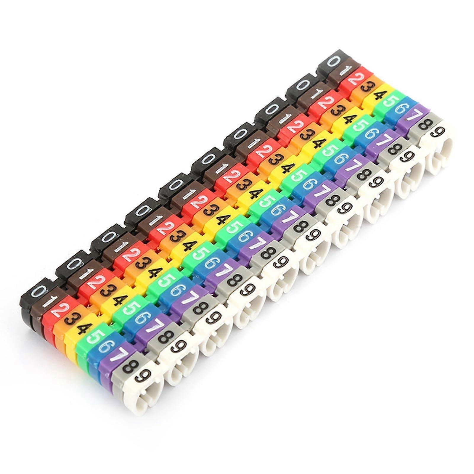 Colorful Digital Number Cable Markers – Wire Number Labels for Easy Identification and Organization (100 Pieces KCM6 mm, 6 Square Meters)