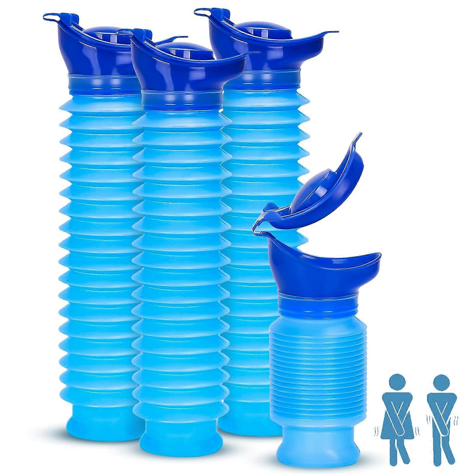 Shrinkable Urinal: Pack of 4, 750 ml, Reusable Emergency Travel Toilet for Camping, Car, Travel
