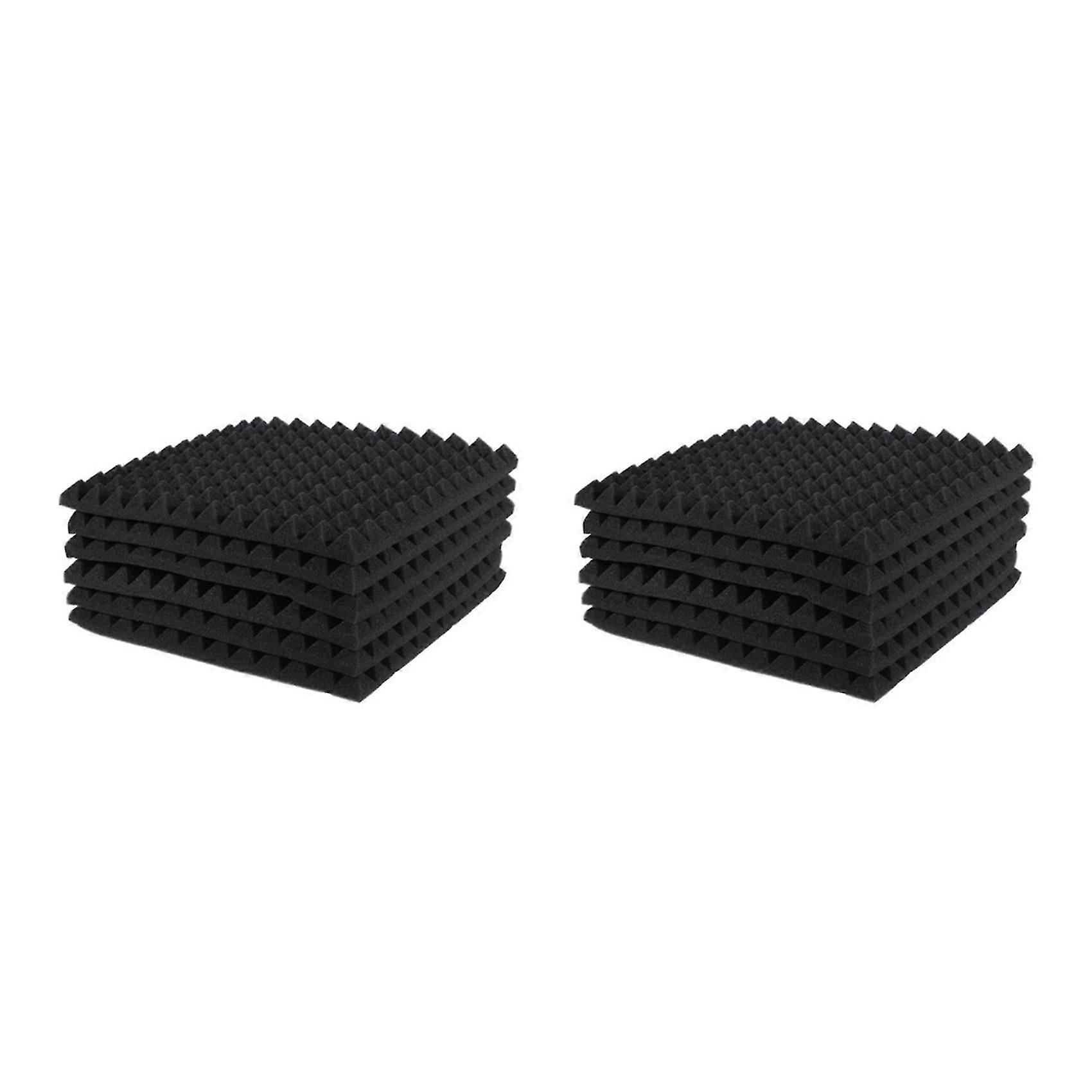 12 Pcs Acoustic Panels Foam Board Studio Sound-Absorbing Firewall Wedge Tiles Helps Reduce and Unne