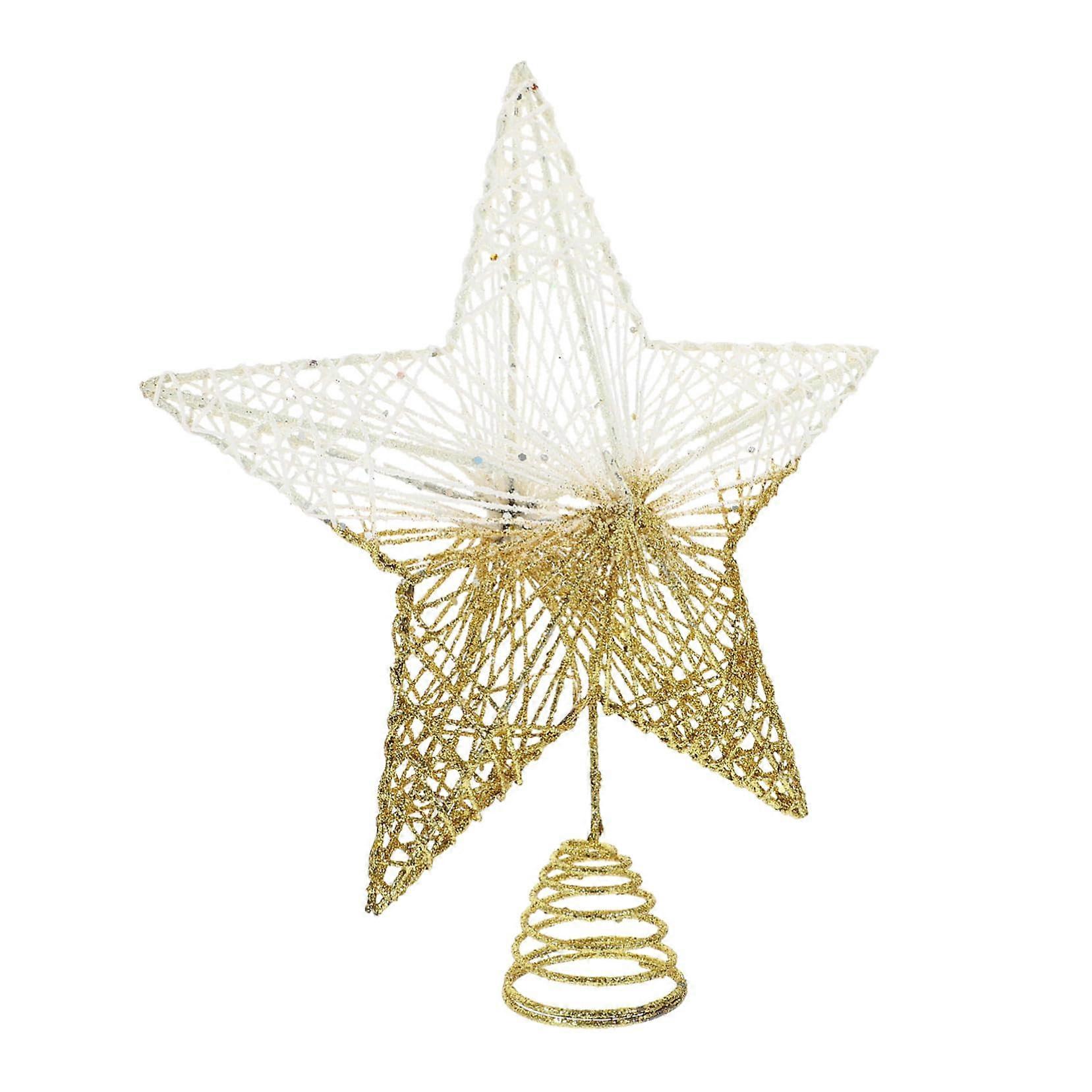 Baumkronenstern Gradient Color Christmas Tree Topper With Plate Stand Paper Cord No Lights Christbaumschmuck Star