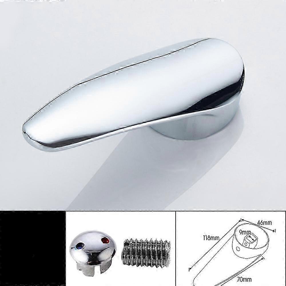 Zinc Alloy Faucet Handle, 48mm Faucet Handle Replacement, Single Handle Lever with Hot and Cold Color Knob