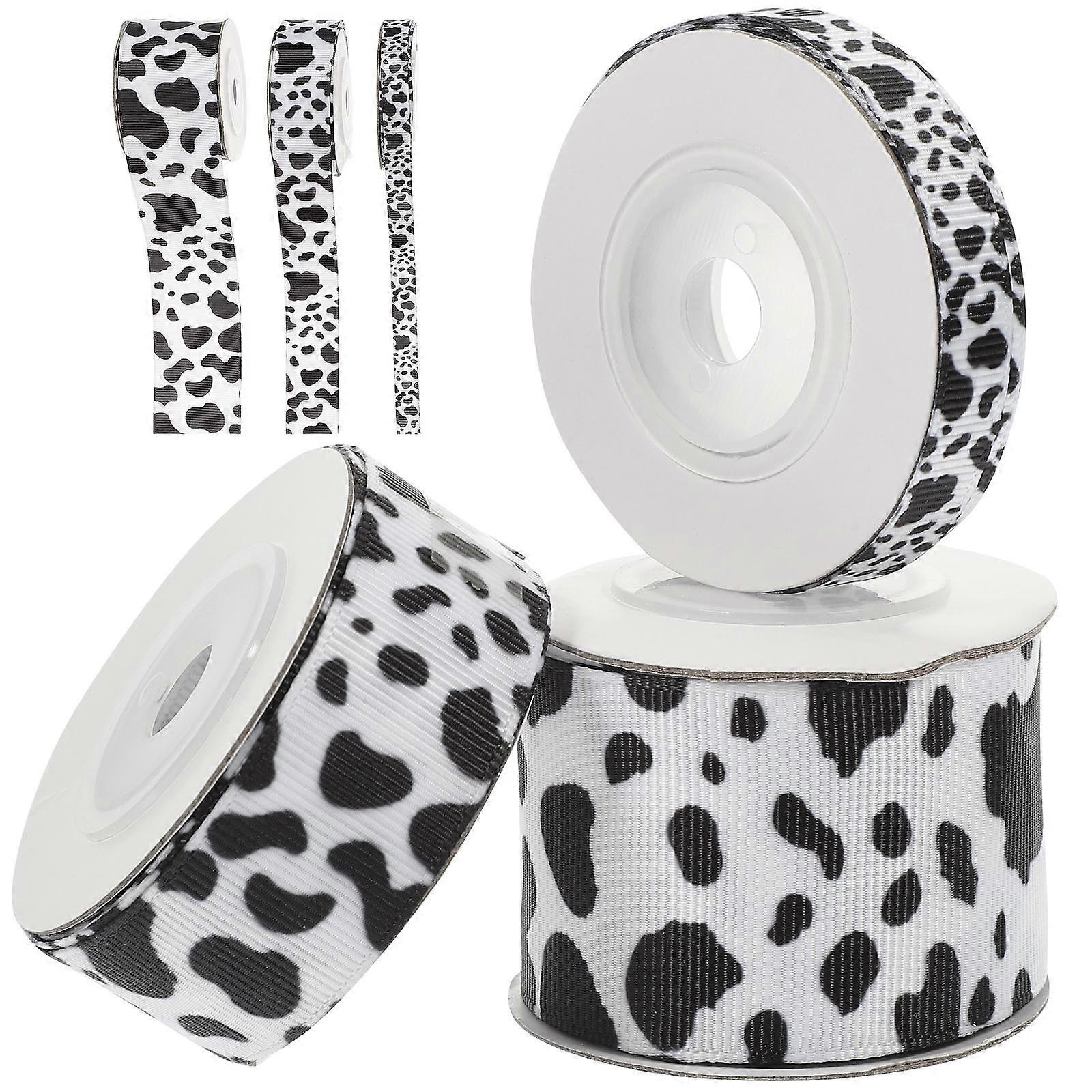 Heat Transfer Printing Ribbon Cow Pattern for DIY Craft 1Set of Ribbons