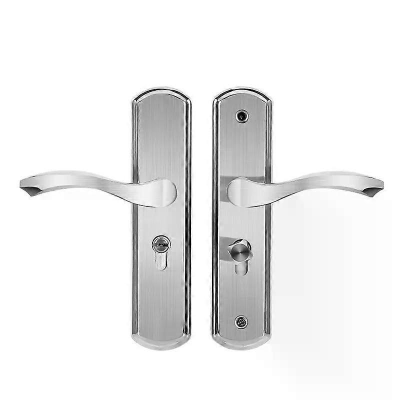 מנעול דלת מקורה מנעול אוניברסלי ללא ניקוב חדר שינה ביתי מתכוונן מנעול דלת עץ מנעול דלת נירוסטה