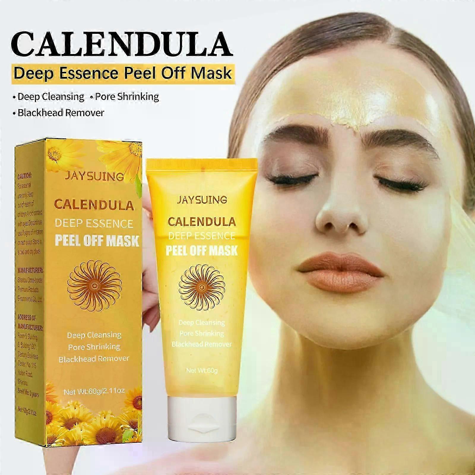 Masque visage peel -off au calendula pour minimiser les poresDissolvant de points noirs, exfoliant, nettoyant en profondeurTeint uniforme