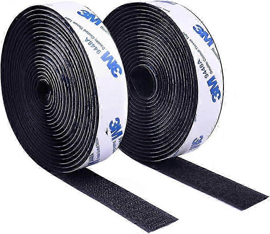 2 Rolls Self Adhesive Hook and Loop Tape - 20mm x 3m Stick On Strips for DIY Crafts Organization Solutions