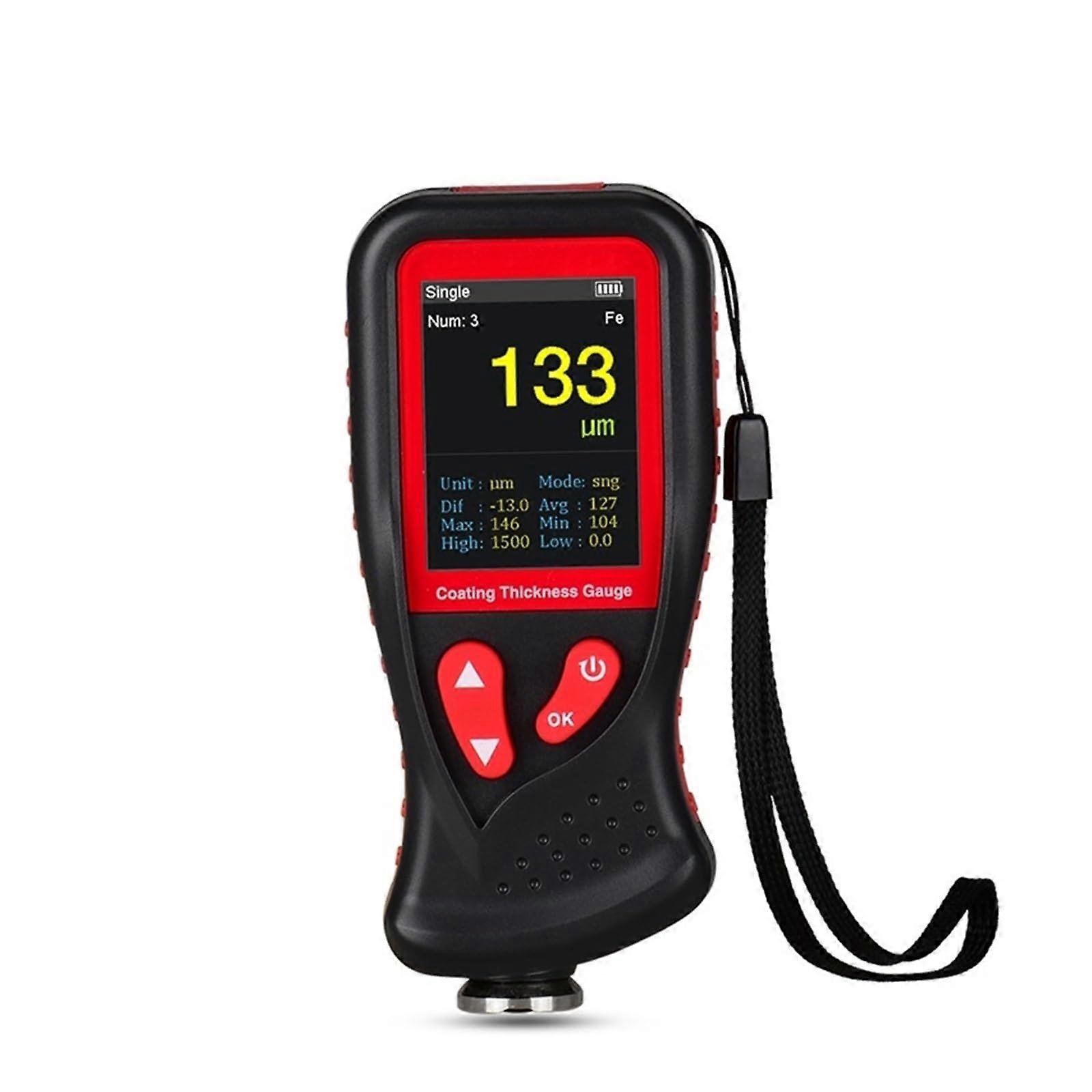 Coating Thickness Gauge Digital Autofilm Thickness Tester 0-1300um Rechargeable LCD Easy to Use Paint Thickness Meter