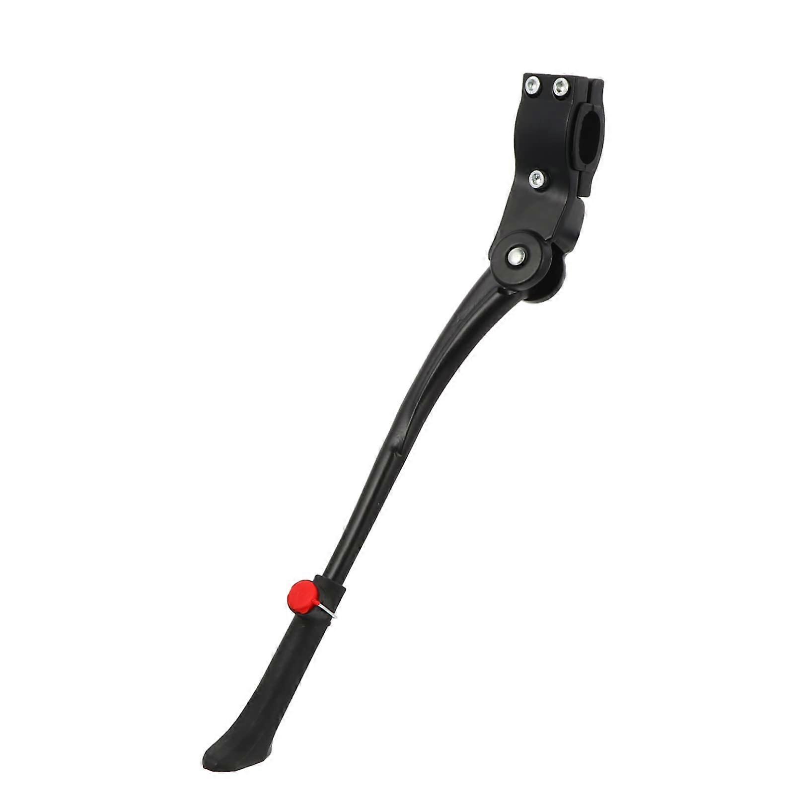 Adjustable aluminum kickstand for mountain bikes, sturdy and easy to mount, suitable for uneven terrain and protects paint.