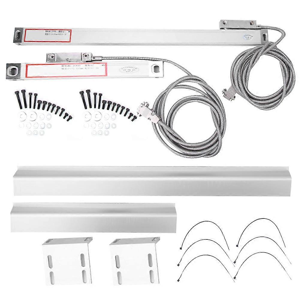 2 Pcs Linear Scale 2AE/3AE Axis Aluminum Alloy Casted Readout DRO 100/500mm