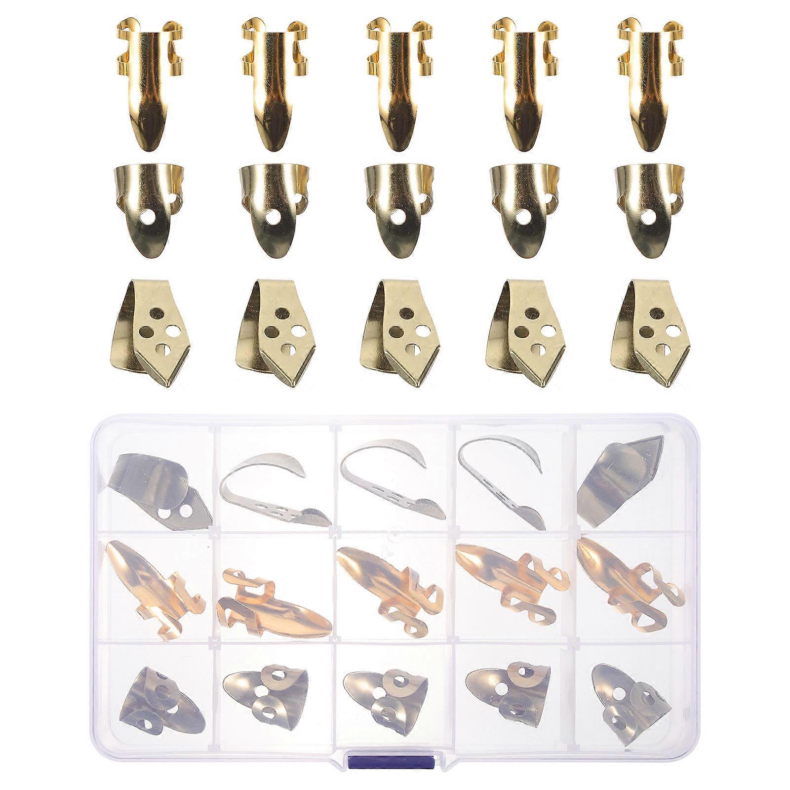 Gold Metal Finger Picks Set for Guitar, Banjo, Ukulele & Bass – Comfortable Design, Enhanced Sound Quality